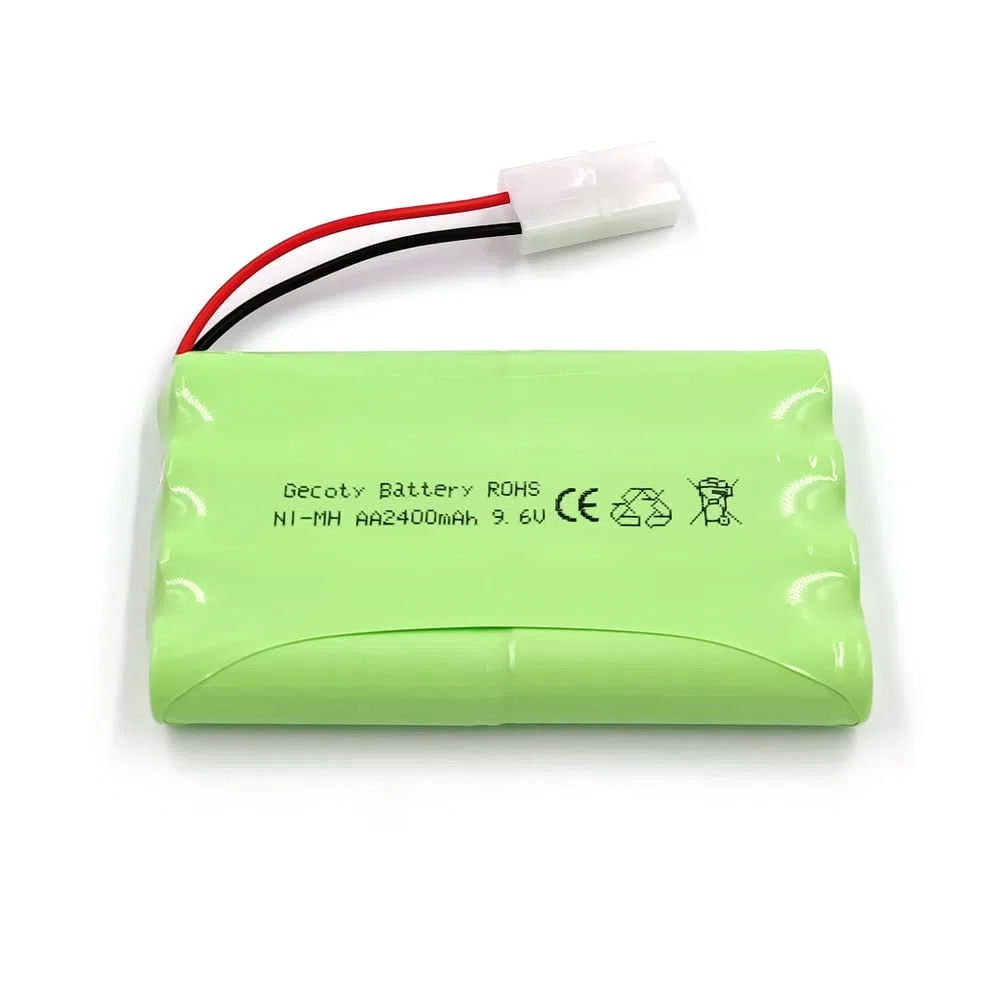 Batteria ricaricabile NiMH da 9,6 V, 2400 mAh, batteria AA con connettore KET 2P e cavo di ricarica, per camion, serbatoi e corazzate radiocomandate
