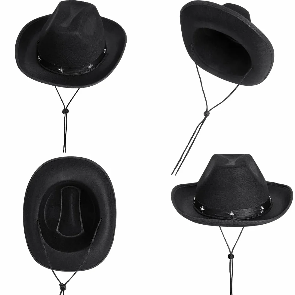AUYAO Cappello da Cowboy per Bambini, Accessori per Costumi da Cowboy Cappelli, 3PZ Occidentale Cappello per Bambini, con Bandana Occhiali, Western Cappello da Cowgirl per Halloween Feste Carnevale