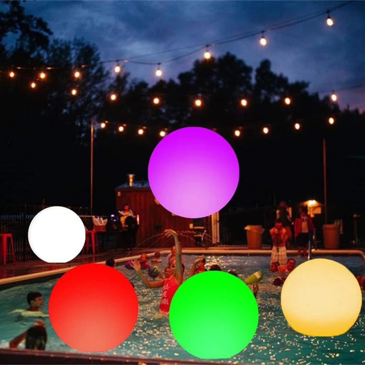 Palloni Luminosi Gonfiabili Per Piscina,Telecomando LED 4 Modalità 60 cm,Giocattoli Da Spiaggia Per Feste - Per Piscina Acquatico Cortile Patio Campeggio Riunioni Di Famiglia Feste