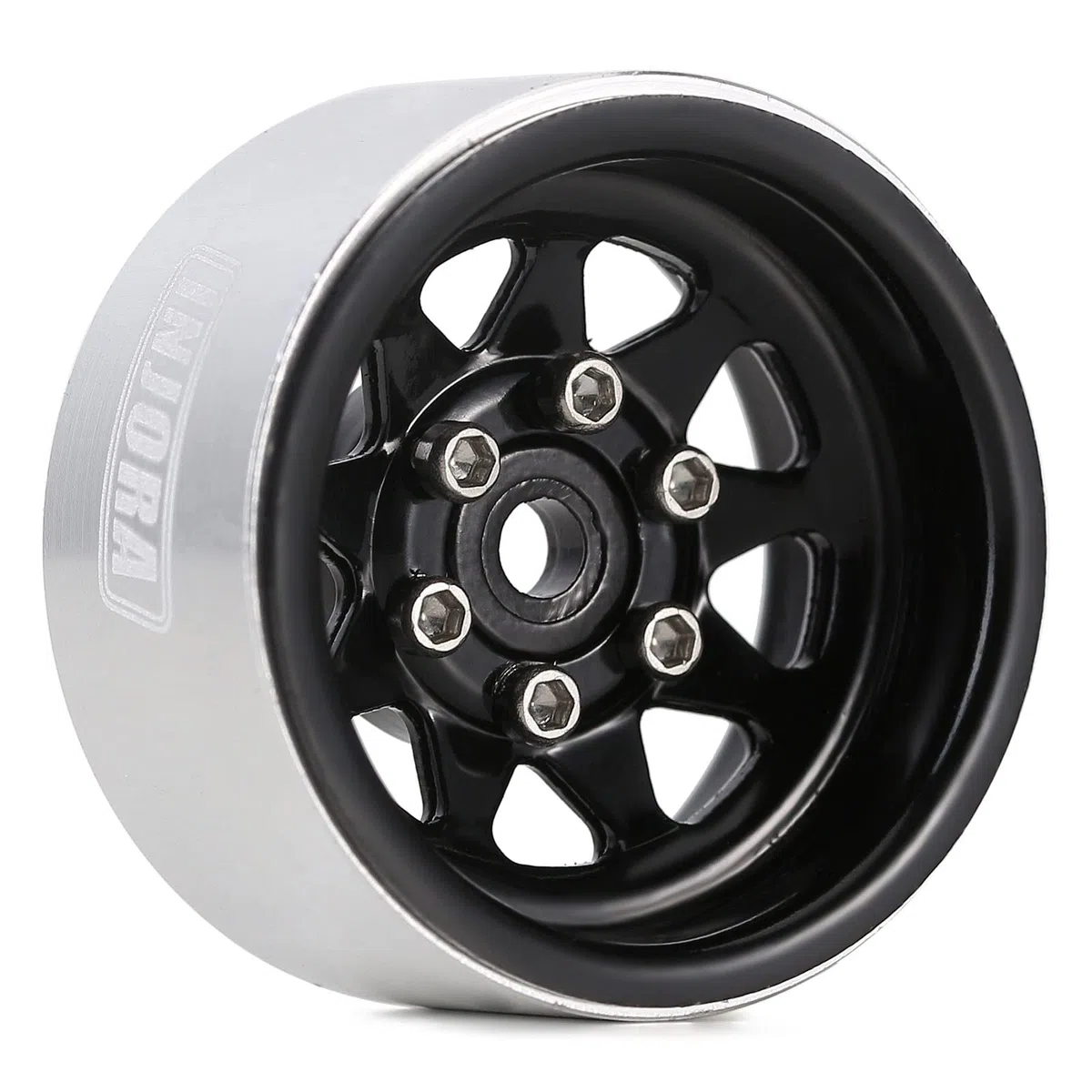 INJORA 1.0 RC Ruota Beadlock Acciaio Stampato Beadlock Piatto Fondo 1.0 Ruote per Axial SCX24 FCX24 FCX18 Gladiator Deadbolt Bronco C10 JLU Upgrade Parts,Nero