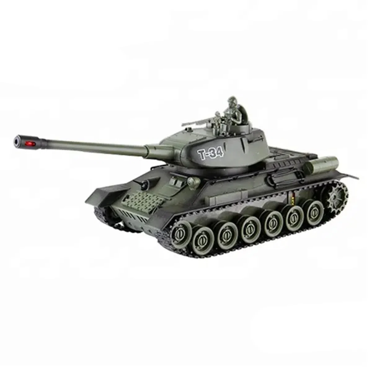 efaso Tank telecomandato T-34 99815-27/40 MHz serbatoio telecomandato con funzione di tiro (simulazione) / sistema di combattimento a infrarossi/torre rotante con suono e luce 1:28 - modello di