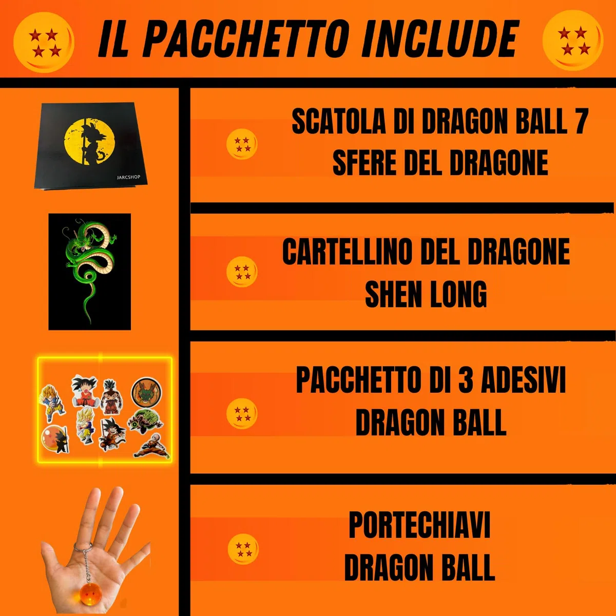 Dragon Ball - Set completo di 7 sfere di cristallo in acrilico, un ottimo regalo per collezionisti e fan Accessori con temi anime sono incluse sfere da 4,3 cm