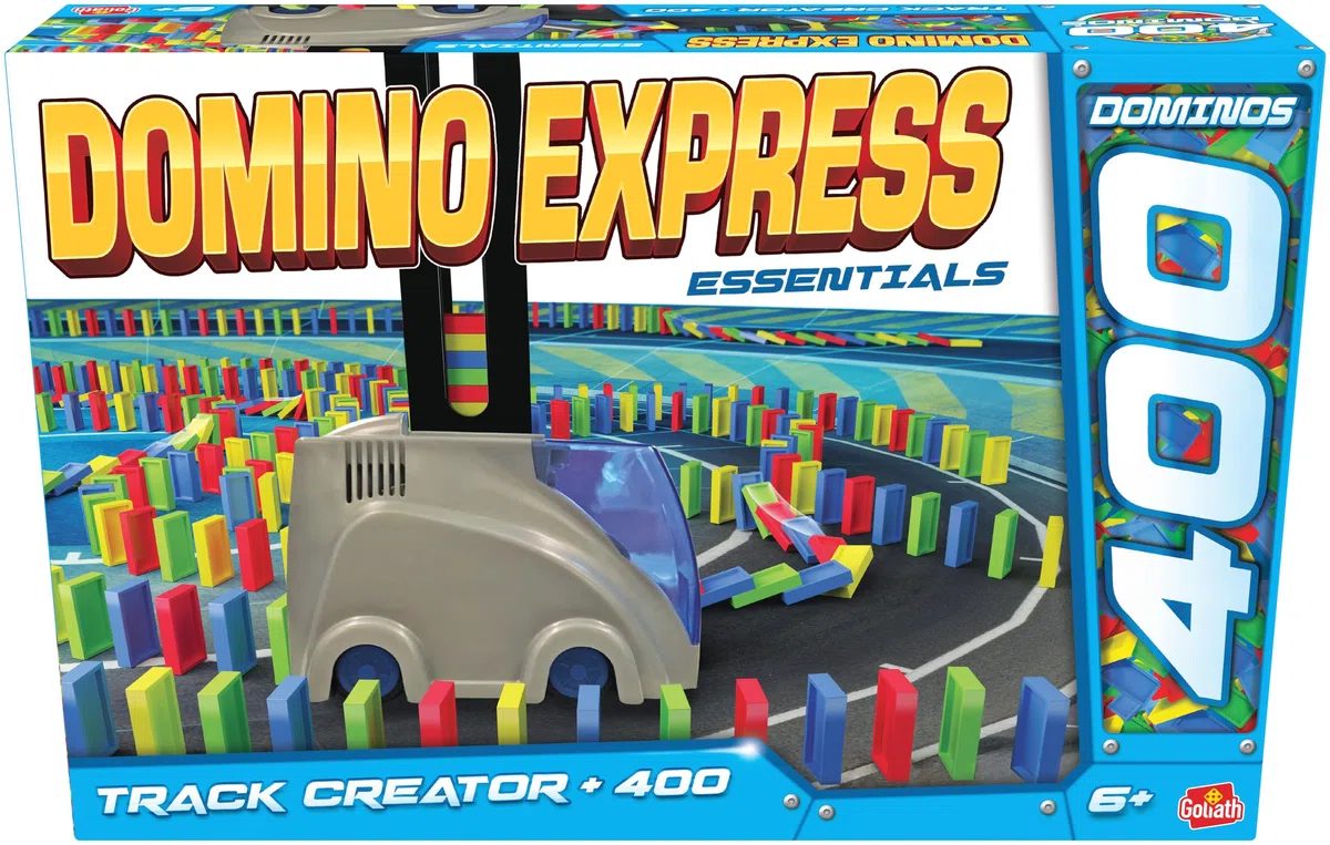 DOMINO EXPRESS - Track Creator + 400 Dominos - Gioco di costruzione per 1 giocatore e +- Effetti Speciali - Cascate Abbottonate - Gioco Domino per bambini dai 6 anni - Crea il tuo viaggio