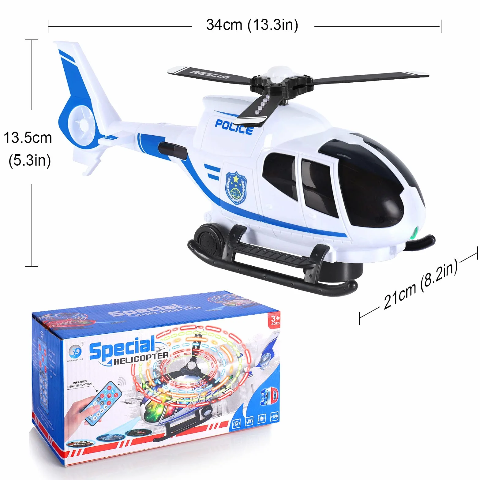 SHANNA Aerei Giocattolo Bambini, Telecomandato Giocattolo dell'aeroplano Aeroplano di Giocattoli Educativi per Veicoli, Elicottero Giocattolo con luci a LED e musica Ragazzo Ragazze Regalo (bianca)