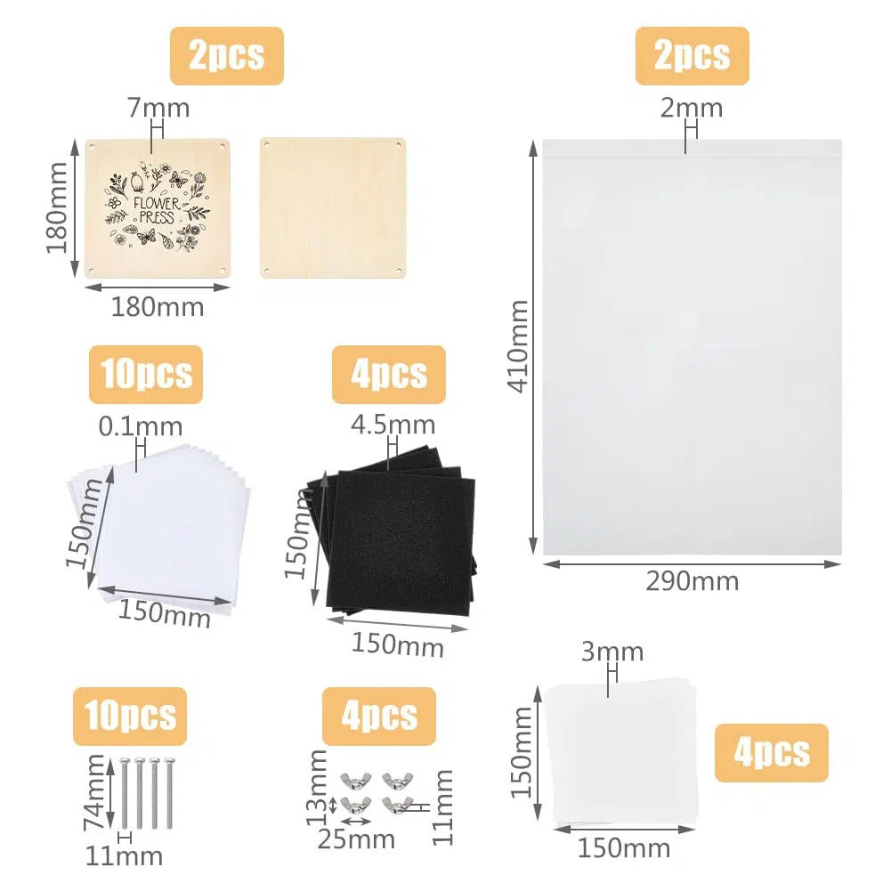SUPERFINDINGS Kit per Pressare I Fiori Kit per La Conservazione Delle Piante Libro per Pressare I Fiori Fai Da Te Kit per Pressare I Fiori In Legno Pressa per Foglie per Realizzare Piante Essiccate