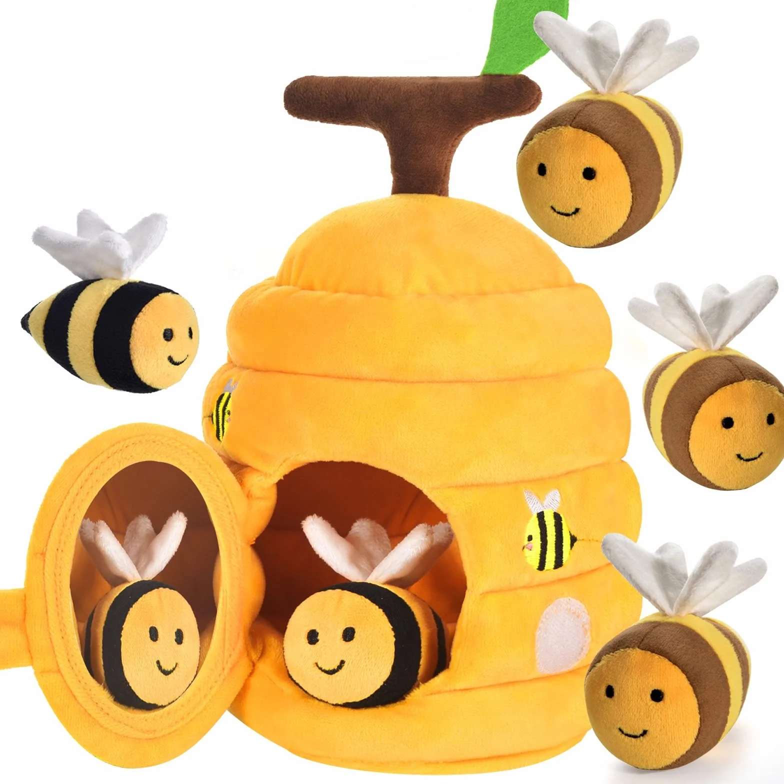 Loyzico Giochi Neonato 6-12 Mesi Alveare con 5 Api Sensoriali, Montessori Giochi Bambini 1 Anno, Sonaglio, Specchio -Regalo Bambina 6 9 12 18 Mesi Maschio Femmina