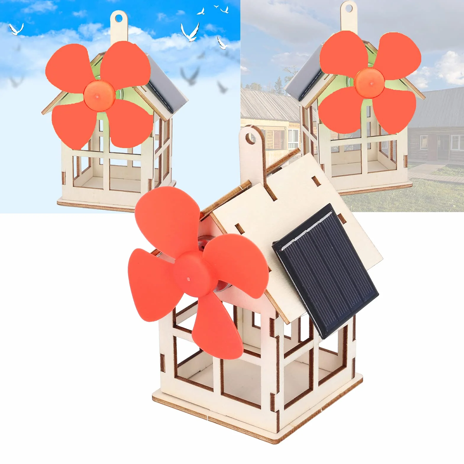 Giocattolo di Esperimento Ad Energia Solare della Casa di Legno del Mulino a per il Giocattolo di Esperimento Educativo di Scienza dei Bambini dei Bambini di DIY