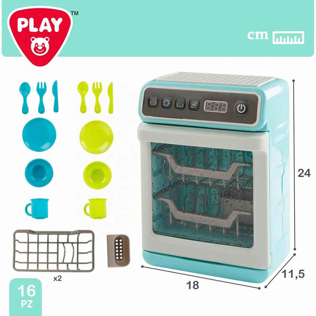 COLORBABY Play- Lavastoviglie Giocattolo con Luce e Suono per Bambini, elettrodomestici Giocattolo, lavastoviglie per Bambini, Mini lavastoviglie (46900)