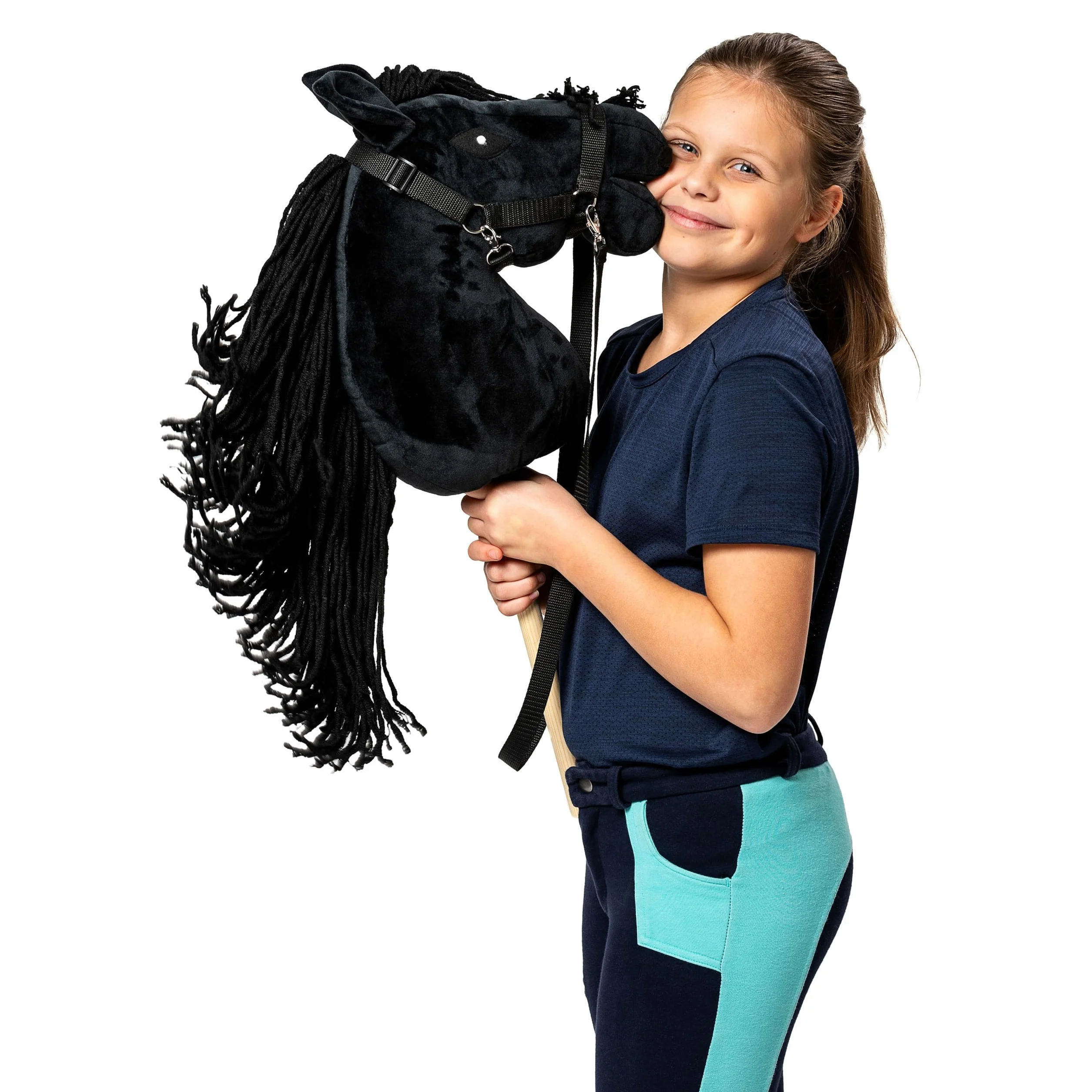 SKIPPI Hobby Horse Nero, Set Cavezza e Redini, Cavallo A3, Testa di Cavallo con Bastone