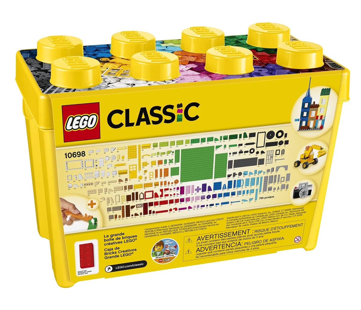 LEGO 10698 Classic Scatola Mattoncini Creativi Grande, Set per Costruire Macchina Fotografica, Vespa e Ruspa Giocattolo, Giochi per Bambini e Bambine da 4 Anni, Contenitore Idee Creative, Idea Regalo
