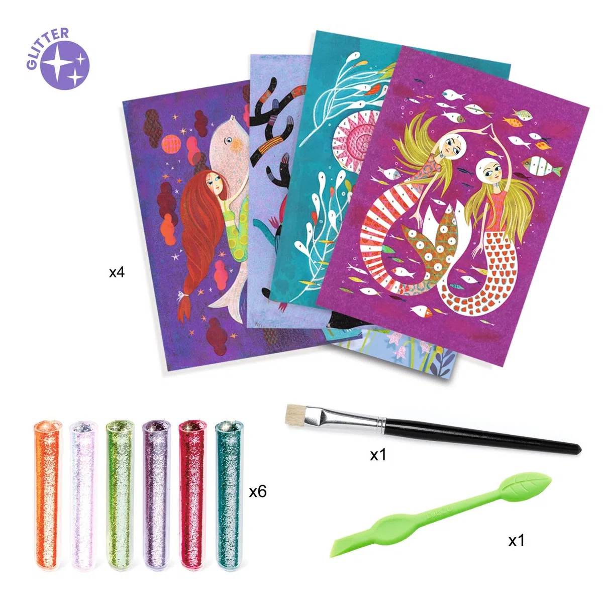 Djeco DJ09507 - Tavole Glitterate per Bambini più Grandi, Miste