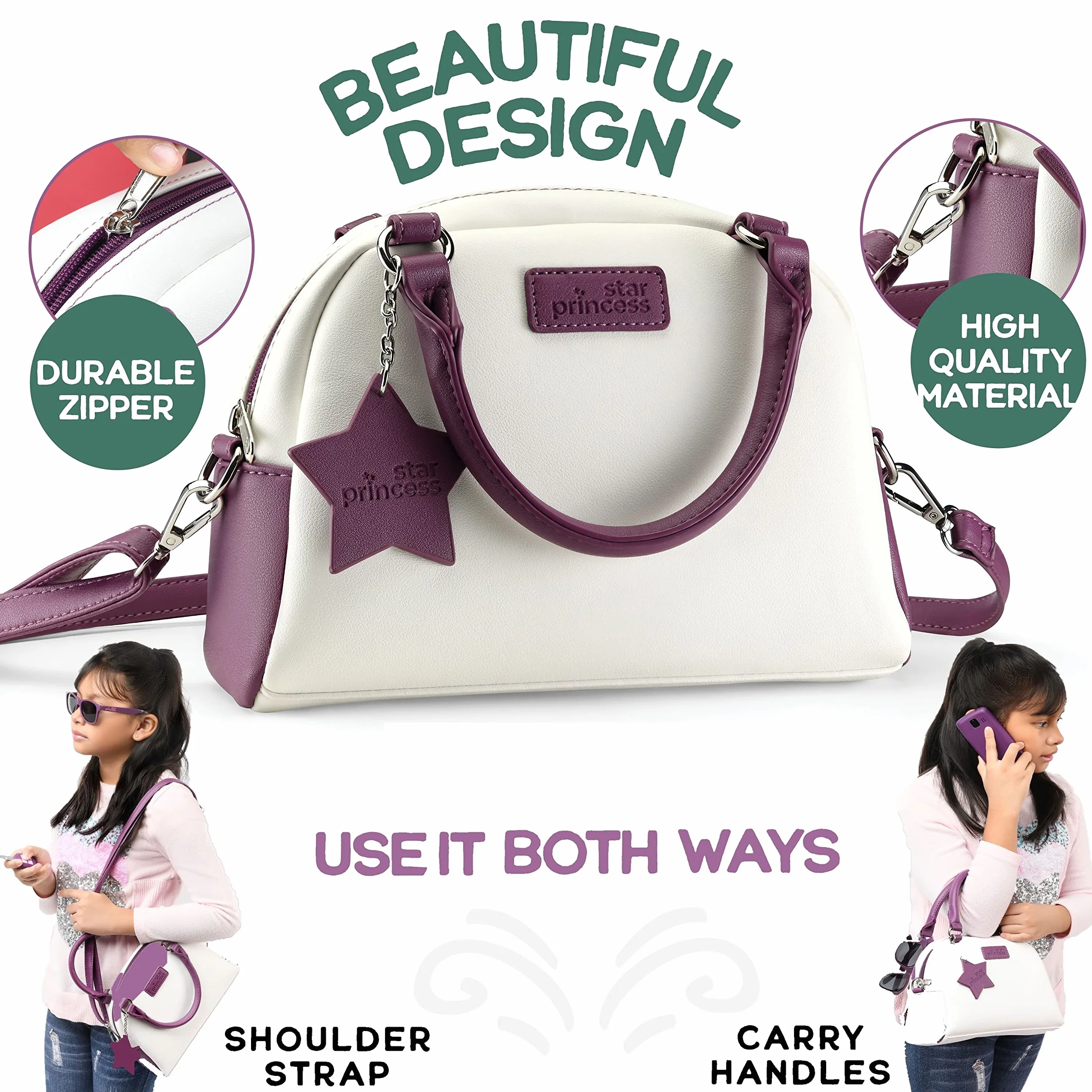 Borsetta per Bambine con Accessori - Il Mio Primo Set Borsetta Include Trucco Finto Giocattolo, Telefono, Portafoglio, e Giochi Immaginativi Piccole dai per 3 4 5 6 7 8 in Su Ottimo Regalo per Bambine
