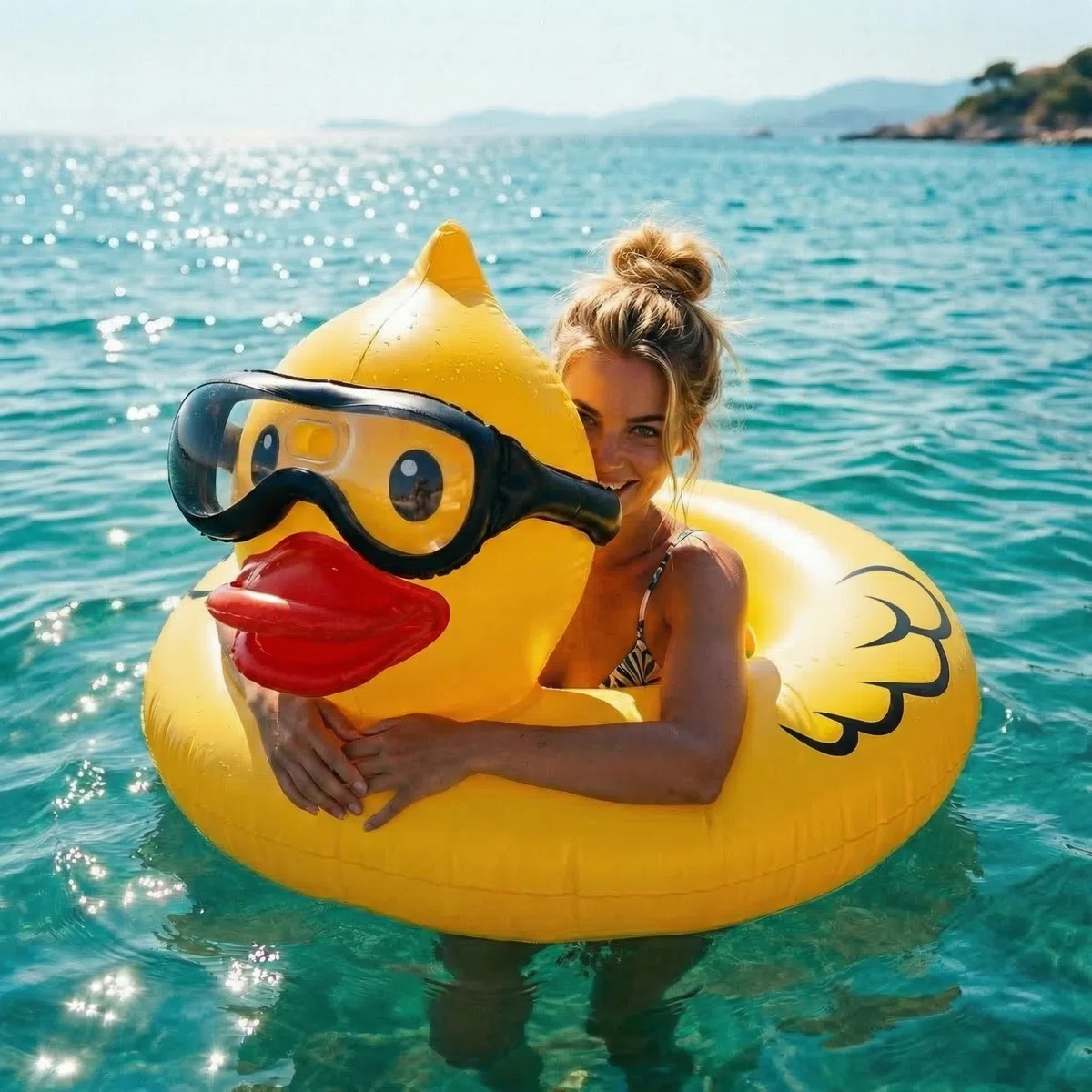 Float Joy Gonfiabili Piscina Adulti Ciambella Gonfiabile Mare Anatra Tubo Galleggiante Piscina 106cm