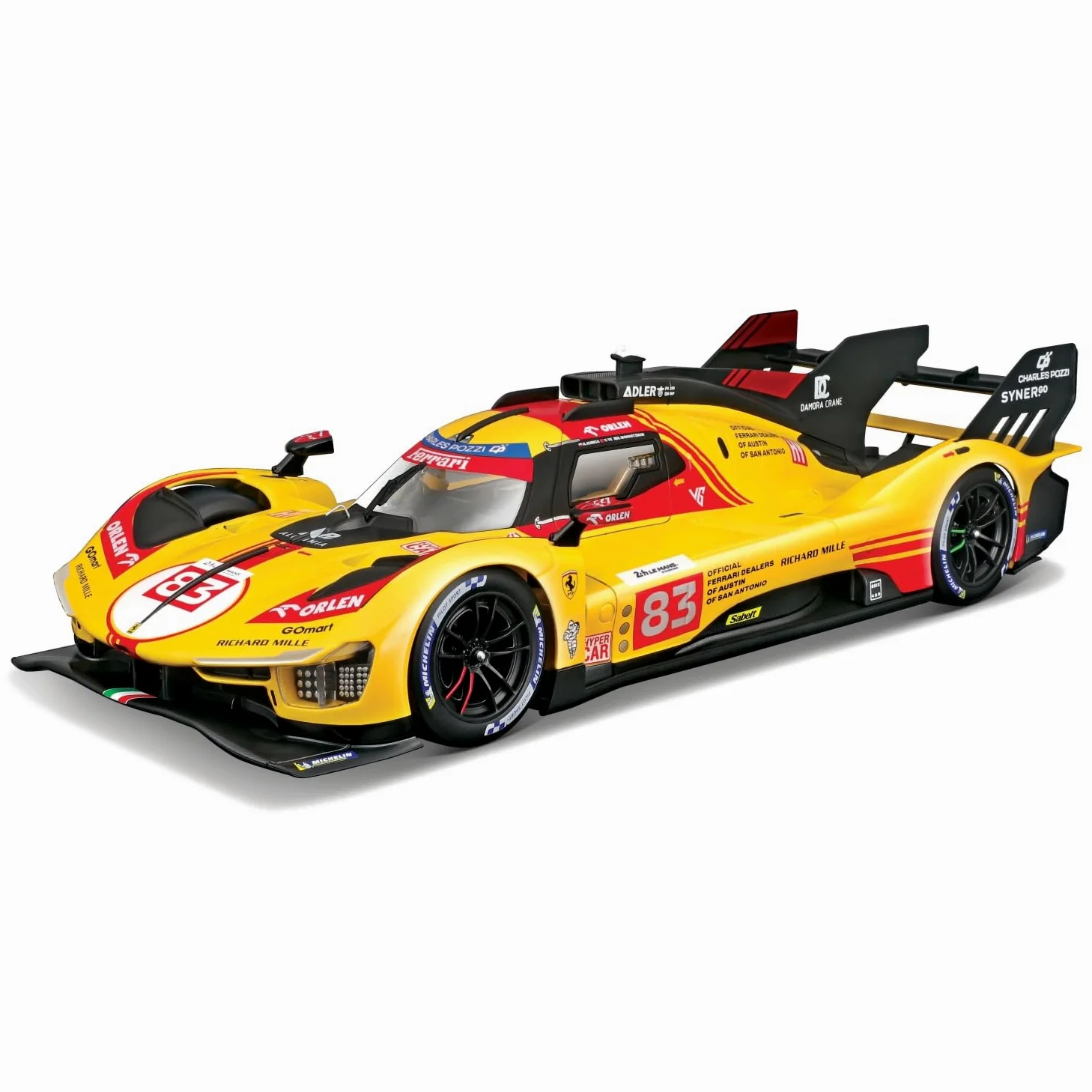 BBURAGO Ferrari 499P 24H LMS Hypercar 2024#83 Scala 1:24, Replica Diecast AF Corse Le Mans, Portiere Apribili, Licenza Ferrari, Età 14+
