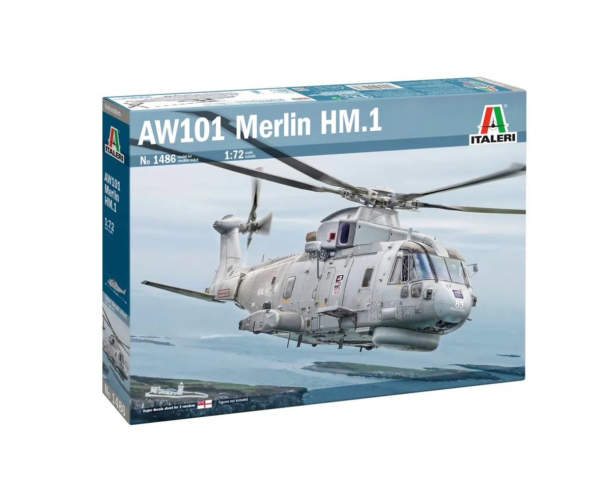 Italeri 1486 AW101 Merlin HM.1, scala 1:72, Plastic Model Kit/Modello in plastica da montare