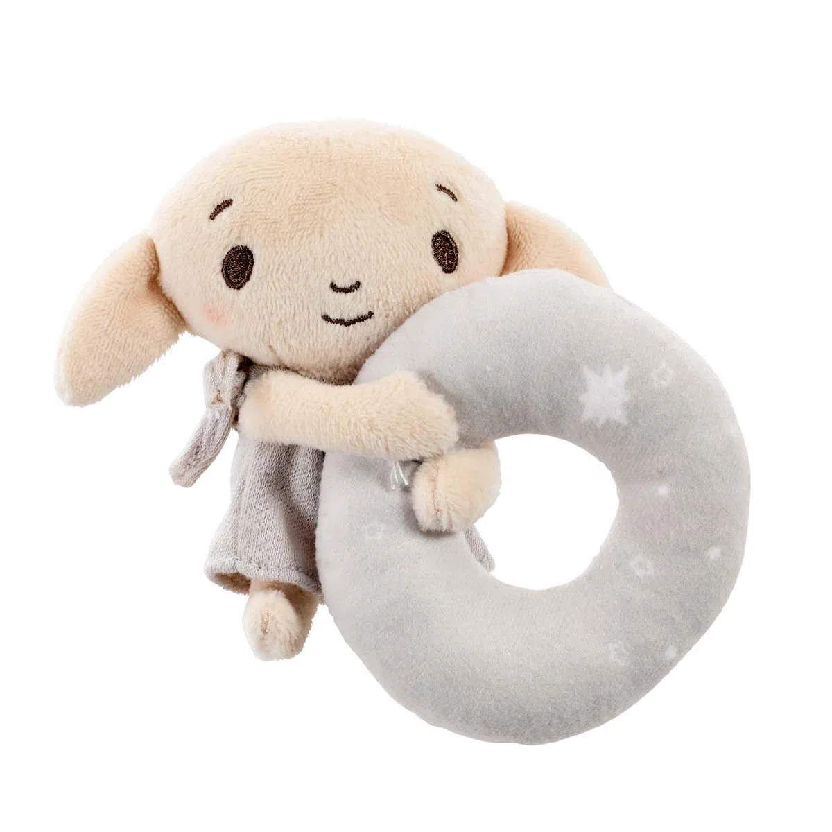 Rainbow Designs Harry Potter Dobby Peluche Sonaglio - Morbido giocattolo sensoriale per neonati - Adatto fin dalla nascita Sonaglio ad anello per lo sviluppo precoce - Affascinante tempo di gioco e