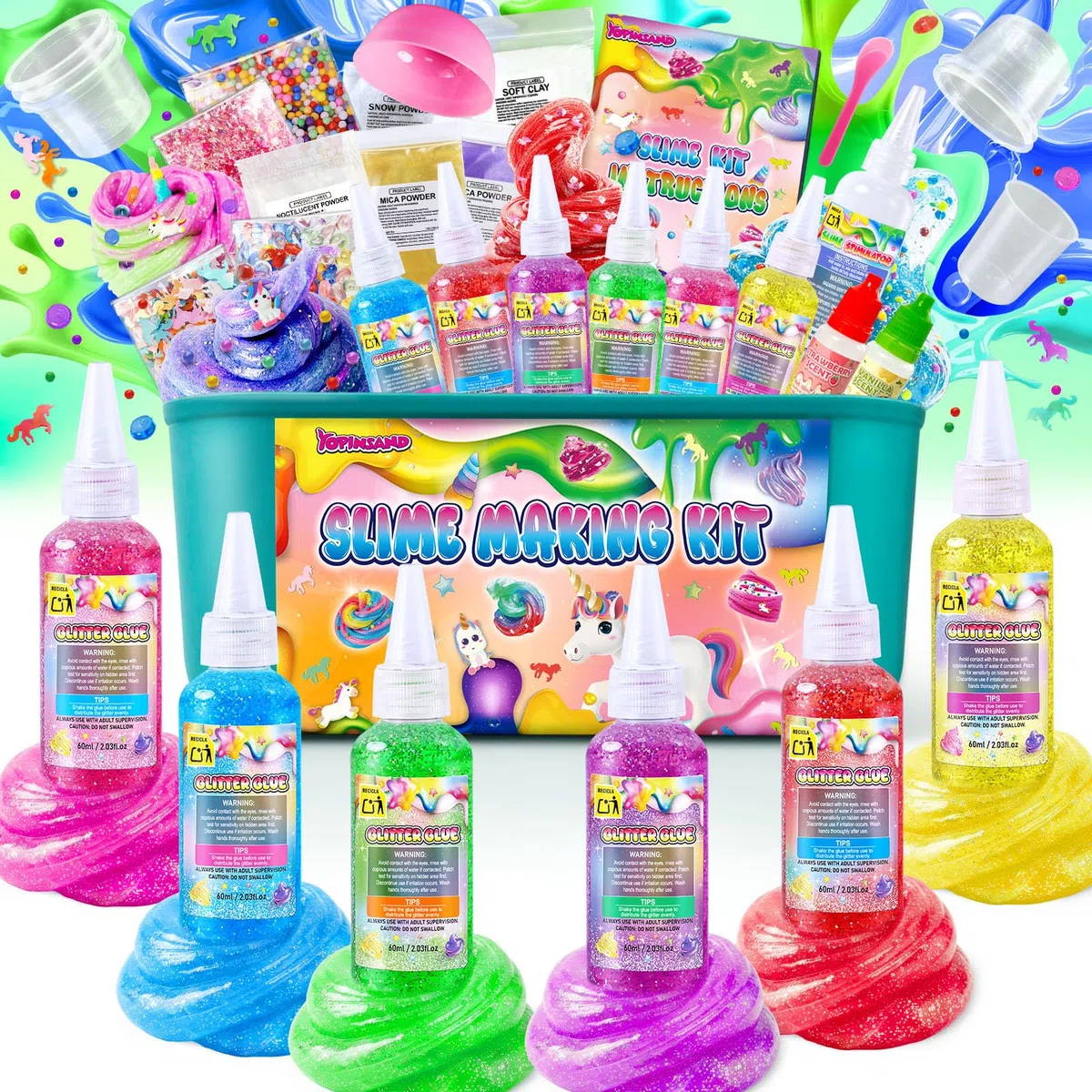 Kit Slime Fai da Te per Bambine, Kit Slime Galaxy per Bambine 3-12 anni, Glimmer Crunchy, Slime Burro, Schiuma, Nuvola con Aggiunte, Palline di Schiuma, Charm, Regali per Feste per Bambini