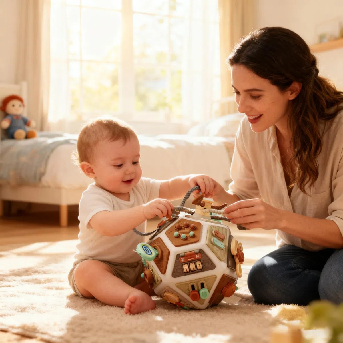 Cubo Da Tavolo Occupato - 20x19,5 Cm Attività Di Sviluppo Delle Capacità Motorie | Cubo Attivita Portatile Per Bambini | Attività Di Viaggio Cognitive Cubi Occupati Per La Scuola Materna Del Viag