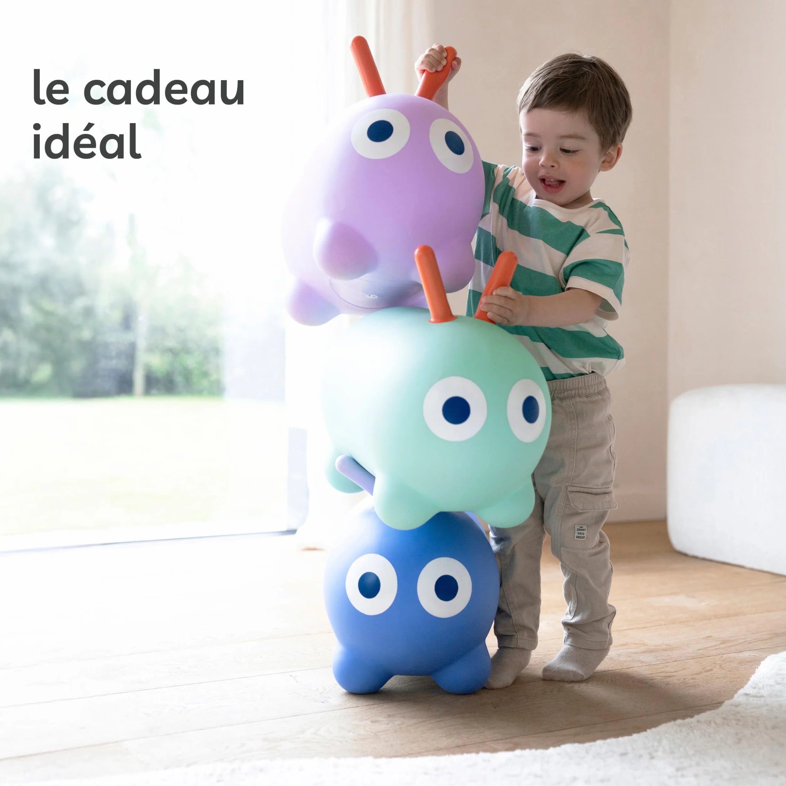QUUT - Skippi Animal Sauteur - Giocattolo saltatore gonfiabile - interno ed esterno - Pompa inclusa - 35 x 46 cm - Regalo - Design - a partire da 12 mesi (verde menta)