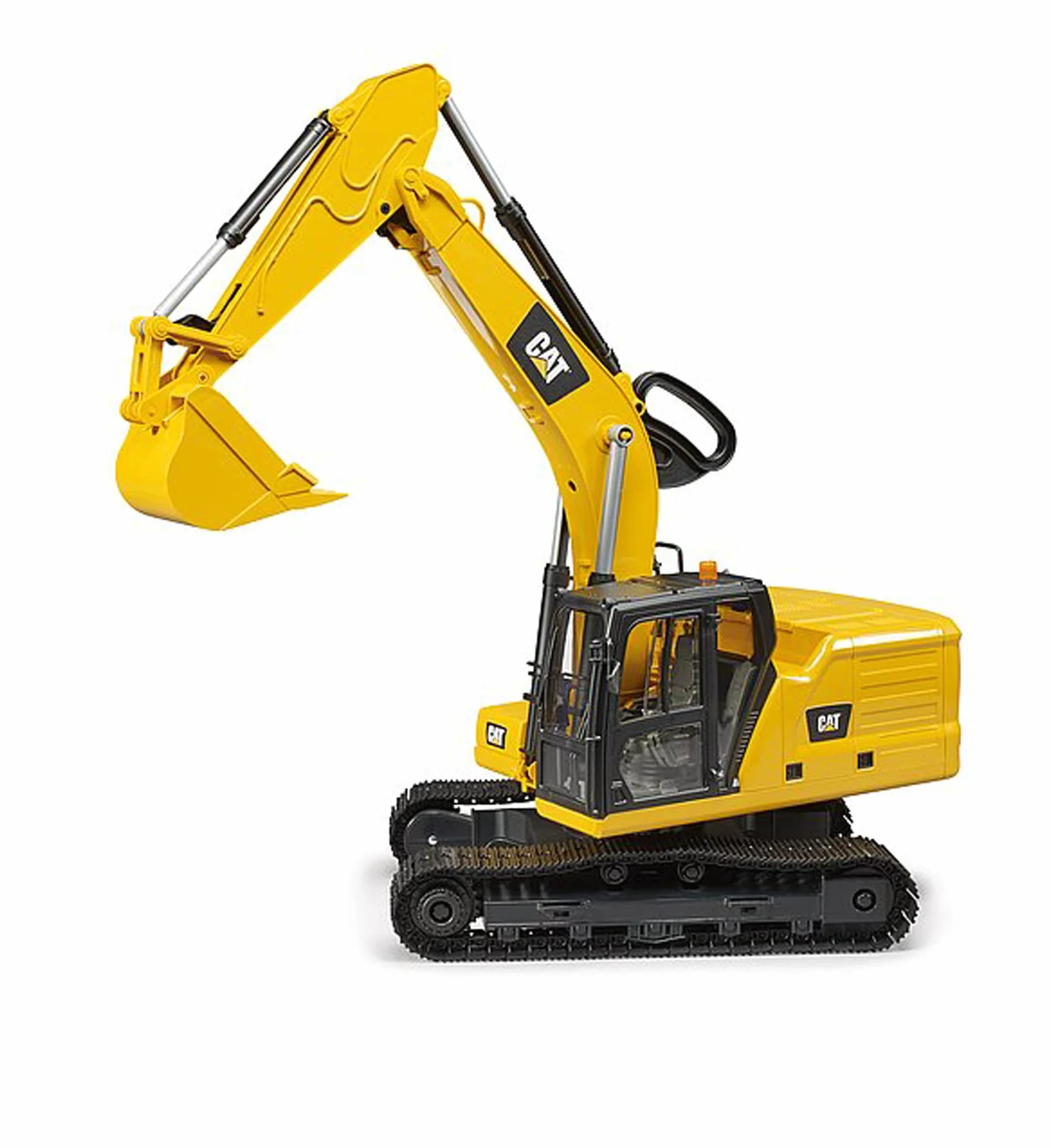 bruder 02483 - Escavatore a benna Cat, veicolo da cantiere, escavatore a benna, veicolo