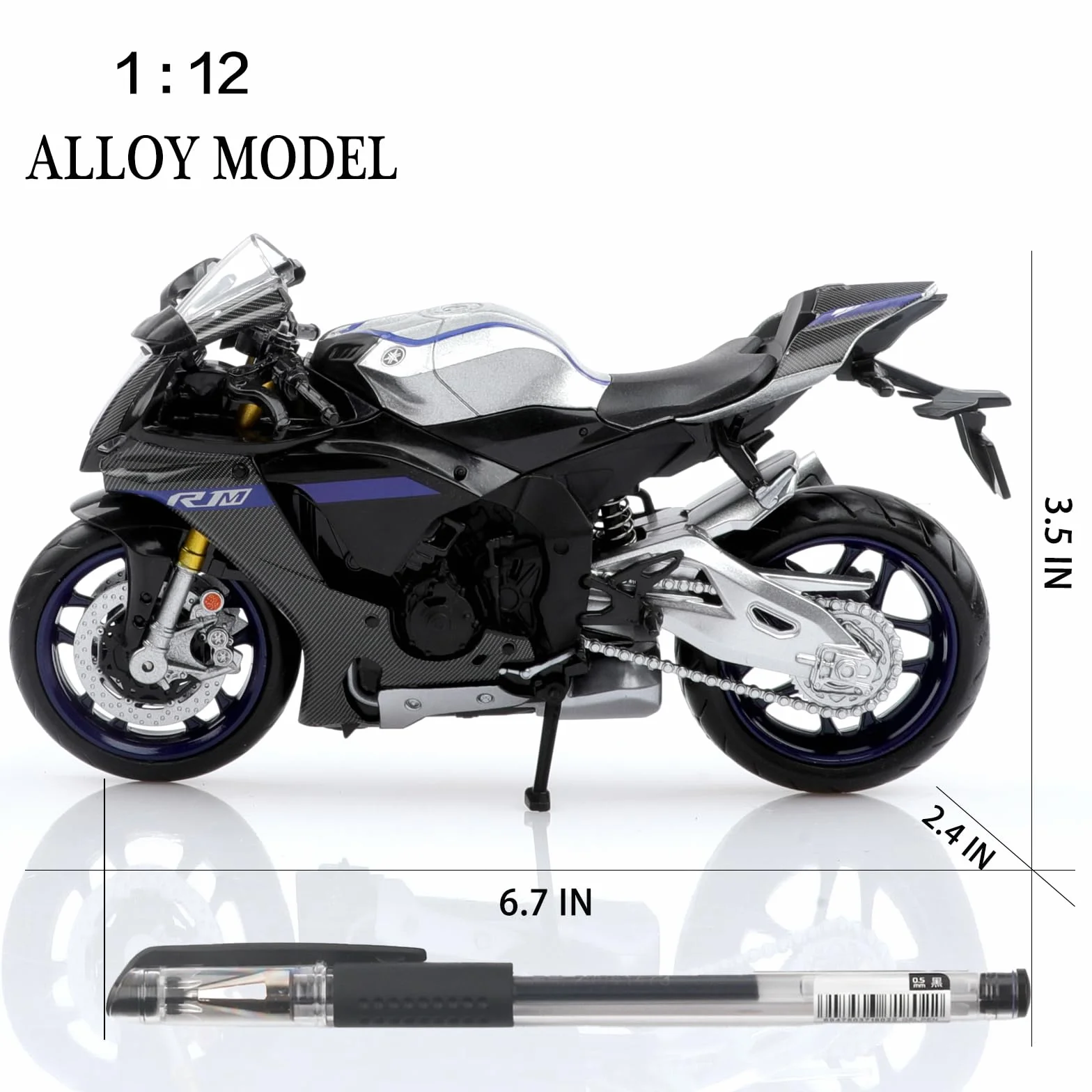 TOKAXI Motociclette Giocattolo Yamaha YZF-R1M in Scala 1/12 in Diecast, Modello di Moto Yamaha, Regali di Motocicletta R1 per Ragazzi e Ragazze