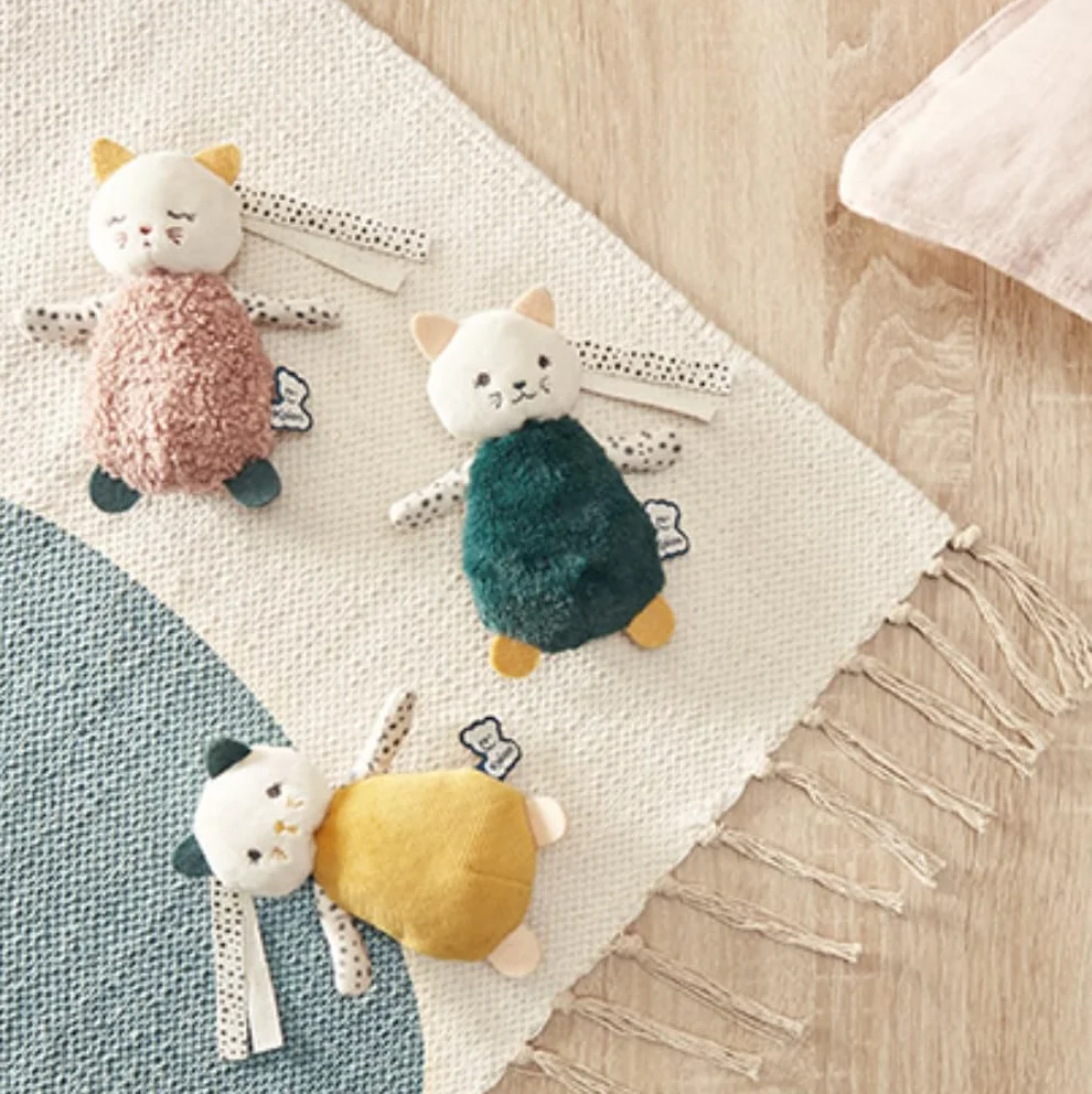 KALOO - Stimuli - I Miei Gattini da Accarezzare - Set di 3 Doudou Multisensoriali per Neonati - Giocattolo Sensoriale Abilità Motorie e Manipolazione - 14 cm - dalla Nascita, K971600