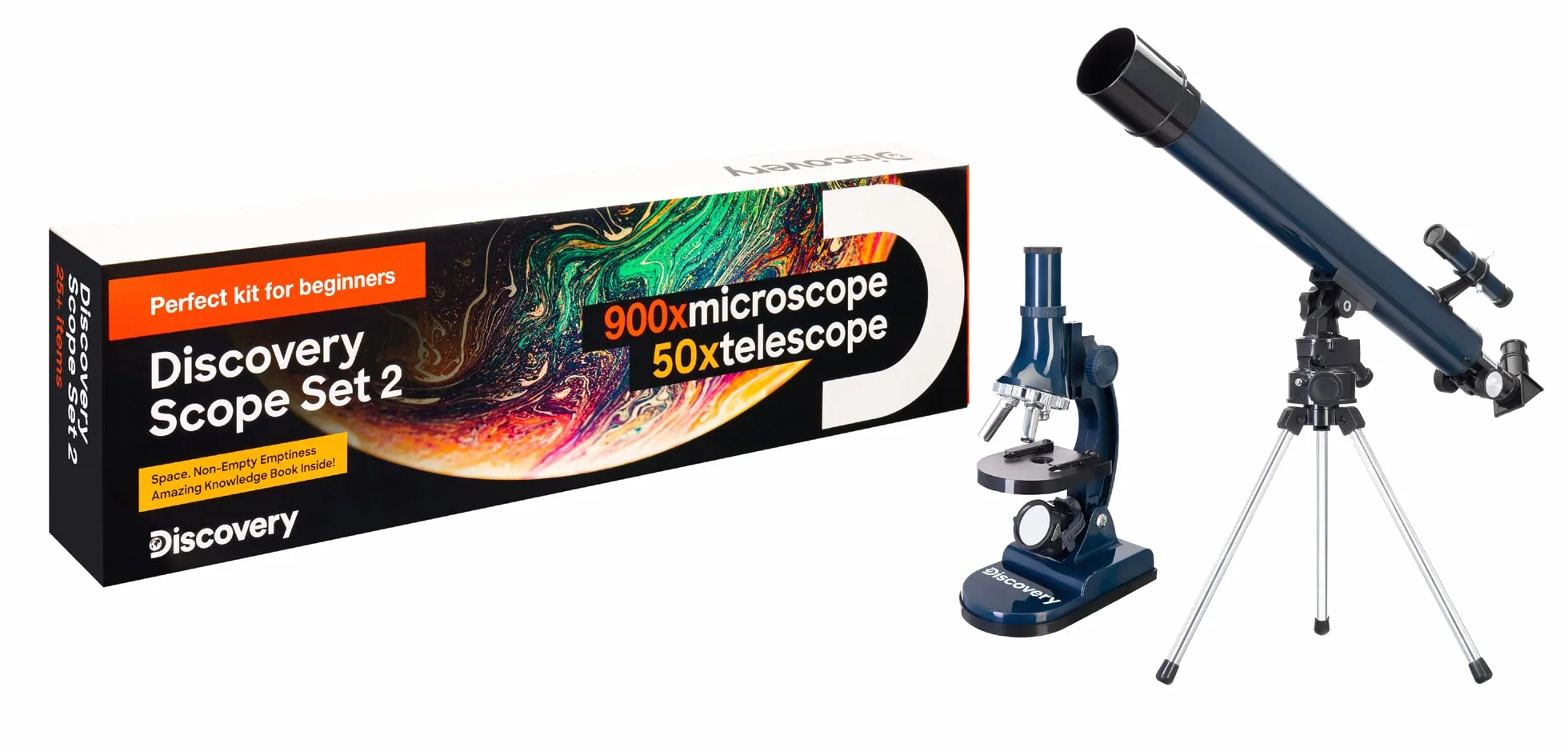 Discovery Scope 2 Set Didattico Per Bambini Con Microscopio e Telescopio, Con Accessori e Un Libro in Italiano