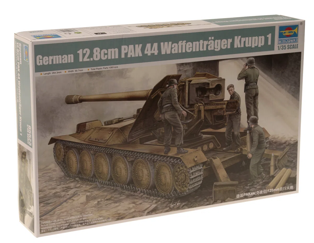 Trumpeter 05523 - Veicolo corazzato per Trasporto Armi Krupp 1, PAK 44, Scala 1:35, 12,8 cm