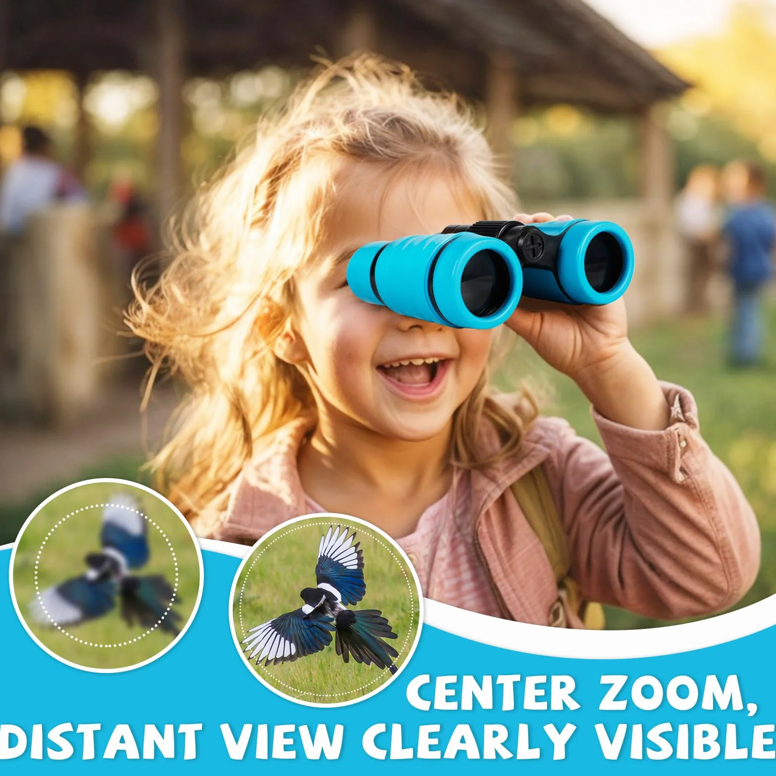 Binocolo Bambini,Compatto Binocolo,Forte ingrandimento 8X21,Set Esploratore Completo con Lente d'Ingrandimento e Bussola,Giochi per bambino e bambina di 3-12 anni,giocattolo per esterni