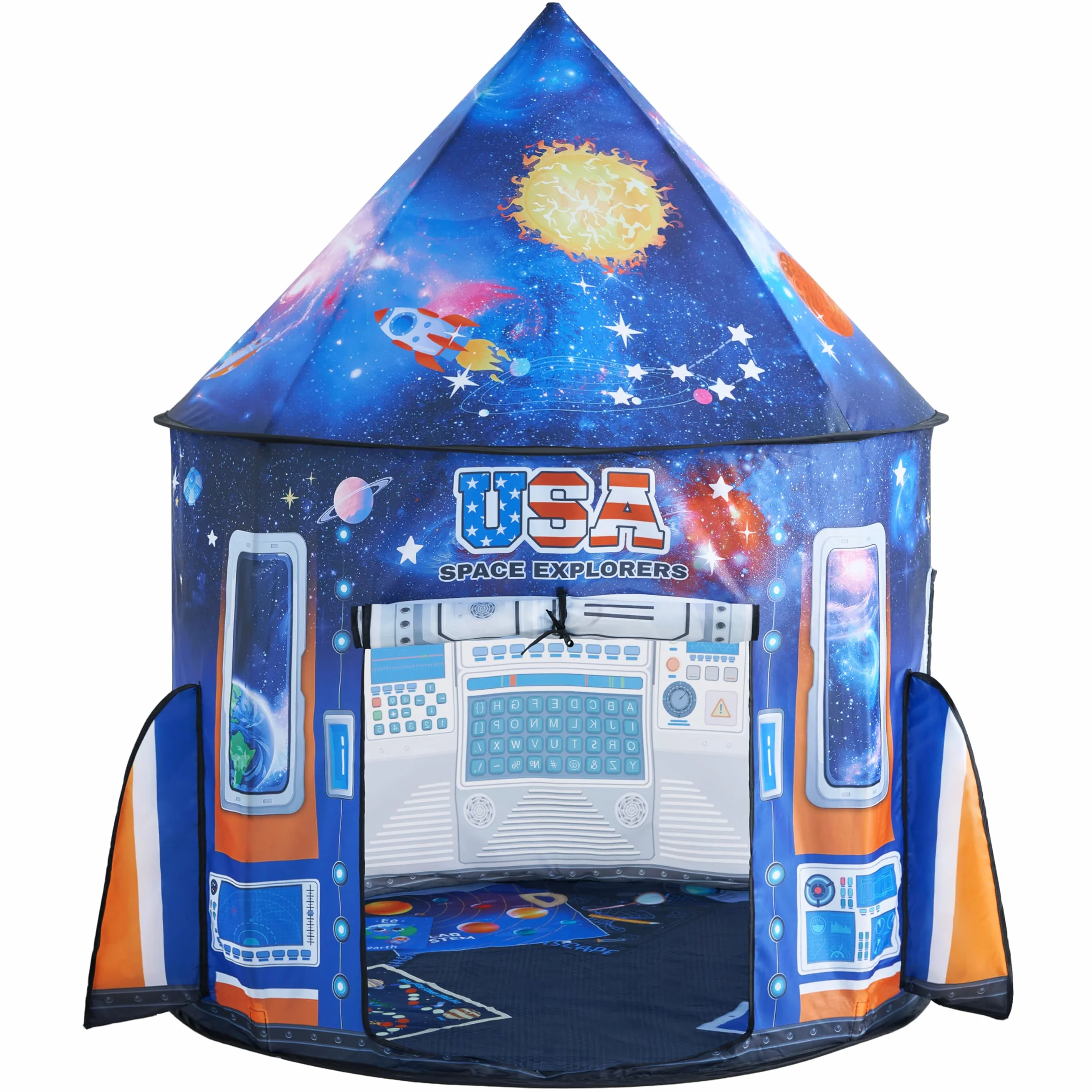 Joyin Tenda da gioco spaziale per bambini – Tenda da gioco fantasiosa con motivo spaziale interattivo