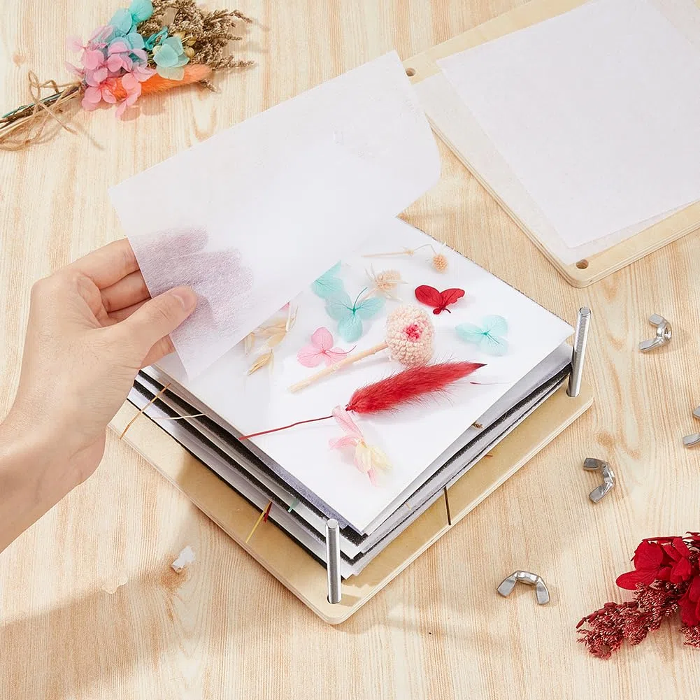 SUPERFINDINGS Kit per Pressare I Fiori Kit per La Conservazione Delle Piante Libro per Pressare I Fiori Fai Da Te Kit per Pressare I Fiori In Legno Pressa per Foglie per Realizzare Piante Essiccate