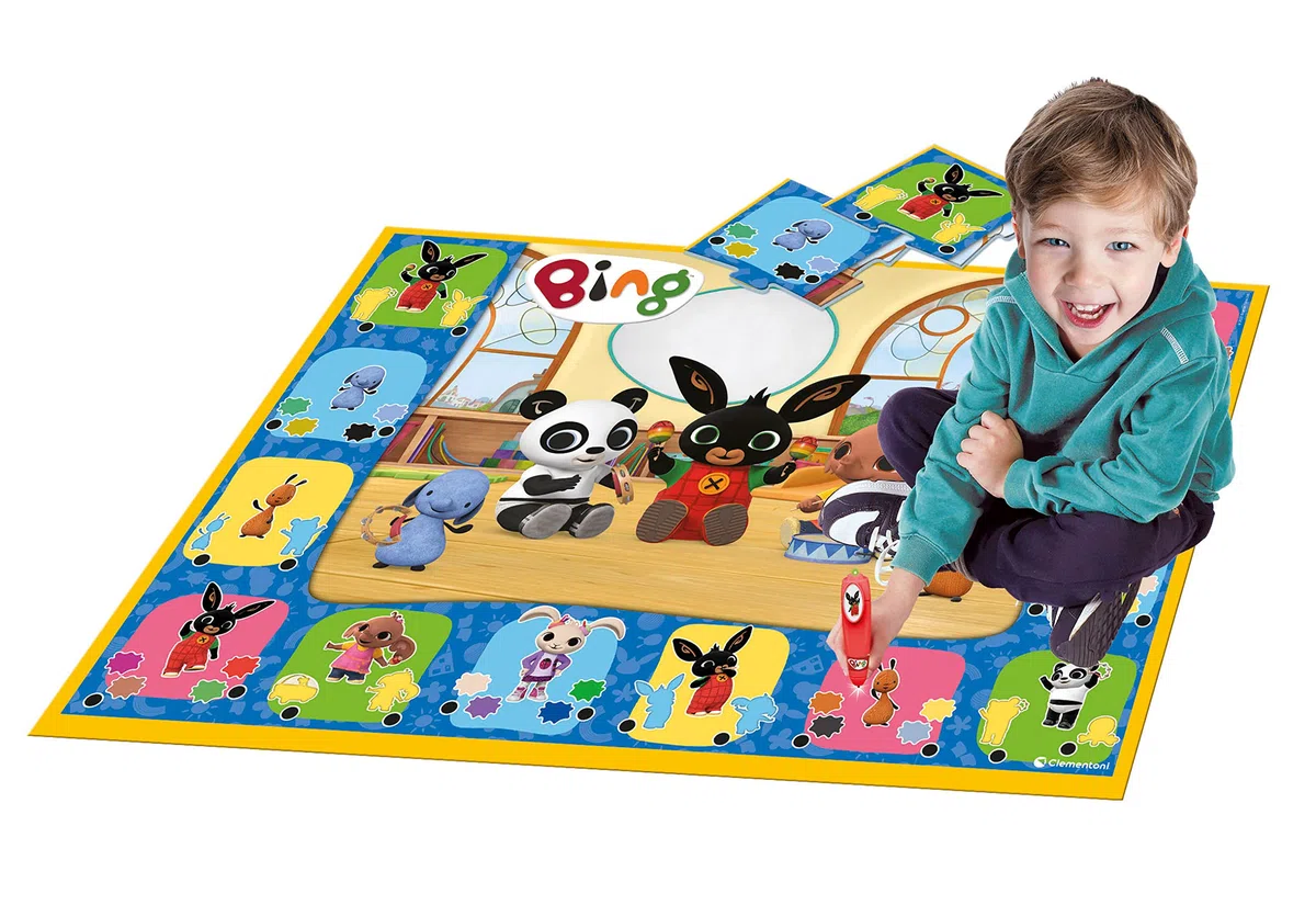Clementoni Bing-Il Tappeto Gigante Puzzle Bambini 24 Maxi Pezzi con Penna Interattiva, Gioco Educativo 3 Anni-Made in Italy, Multicolore, 16400