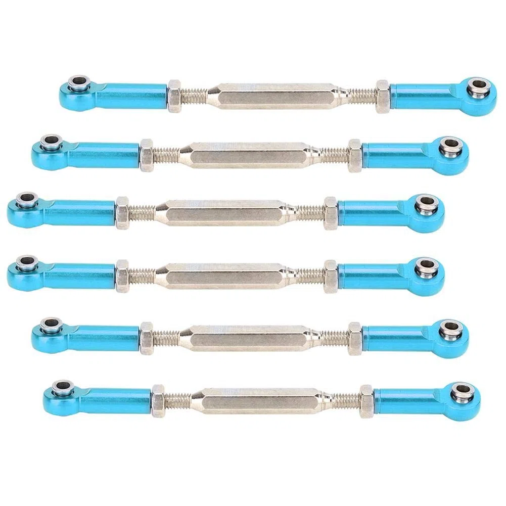 T best Asta di Spinta tiranti a Tirante Regolabile per tiranti a snodo in Lega di Alluminio 6 Pezzi 88mm per Modelli di Auto RC