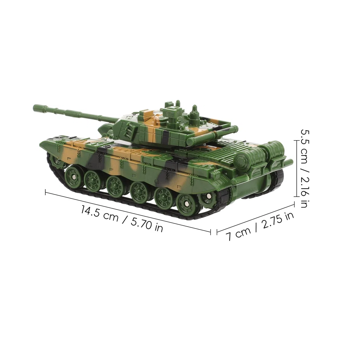 Toyvian Army Tank Toy, 14,5 cm lungo serbatoio modello giocattolo, modello di veicoli militari, giocattolo per bambini, regali per Natale e compleanno