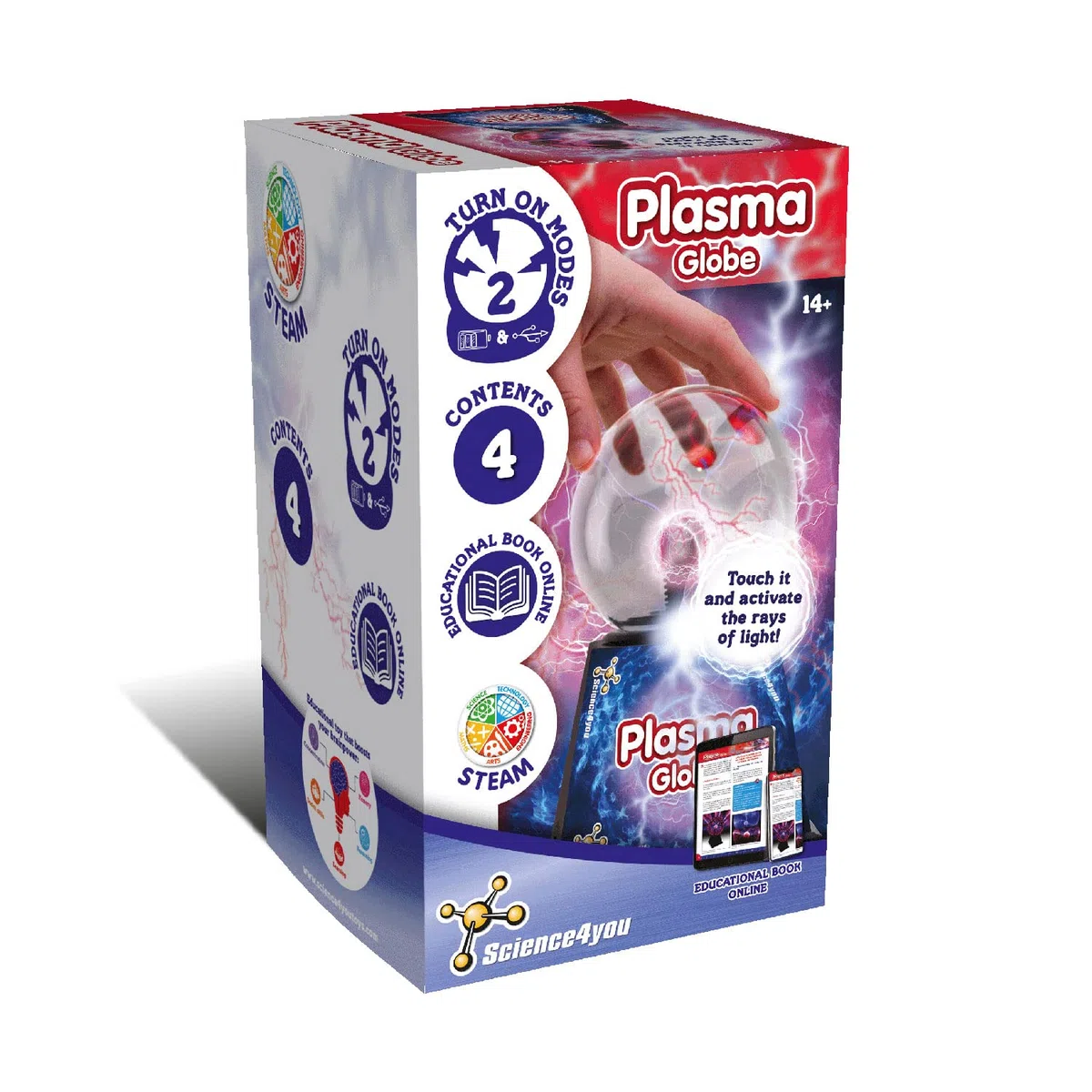 Science4you Sfera al Plasma per Bambini 8+ Anni - Palla Elettrostatica Con Attivazione Tocco e Vocale, Lampada Decorativa - Giocattoli Scientifici