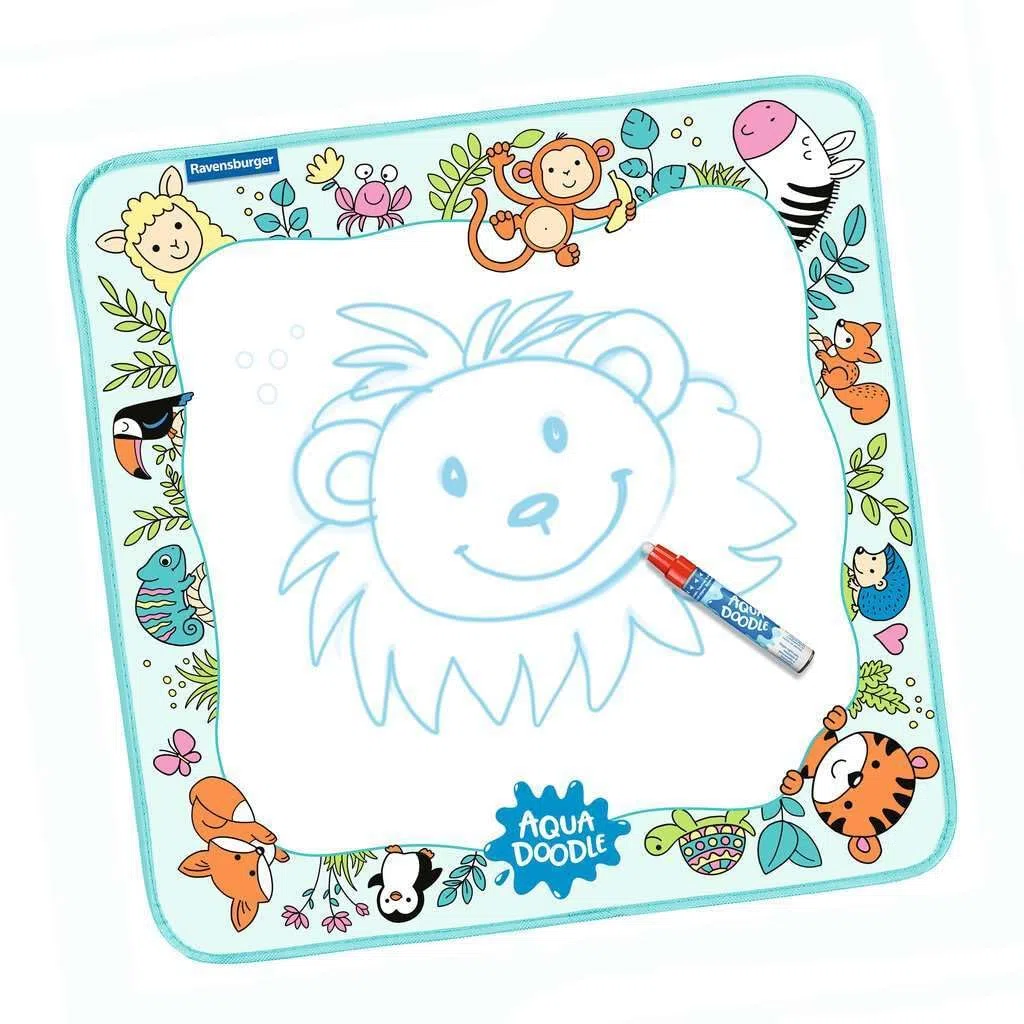 Ravensburger 4565 Aquadoodle Animals - Primo dipinto per bambini di 18 mesi - Set da pittura per divertirsi a dipingere senza macchie con l'acqua - inclusi tappetino e penna