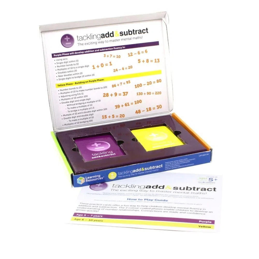 Learning Resources Set per Gli Studenti Addizione e Sottrazione, Gioco di Carte per l'apprendimento della Matematica, dai 5 Anni in avanti