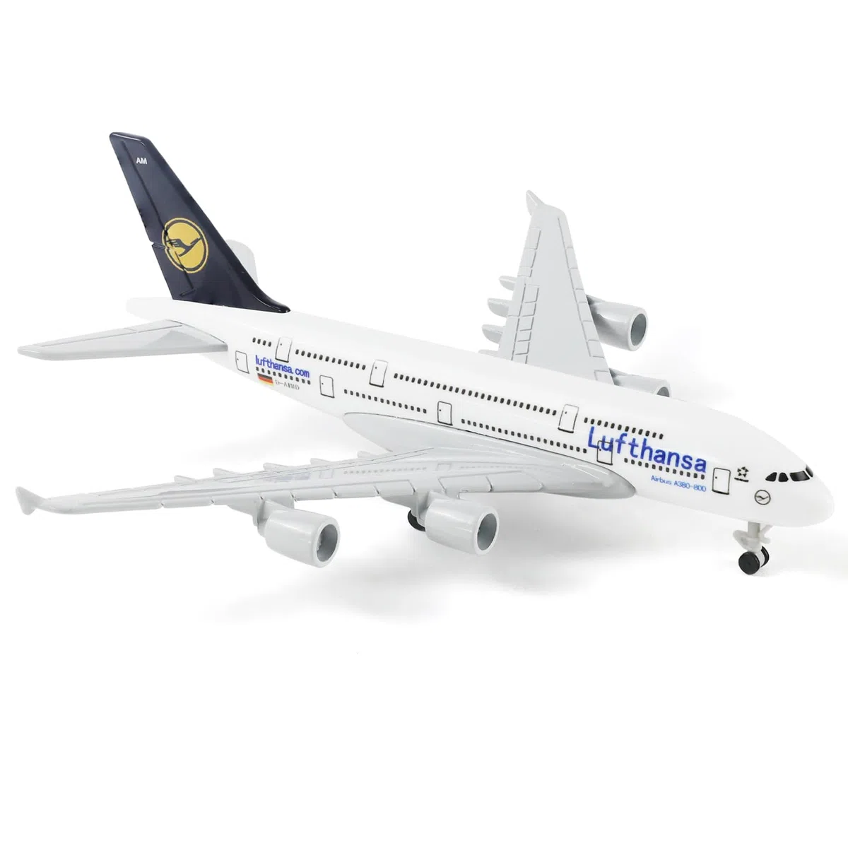 1/400 A380 modello in metallo per Airhansa Airbus A380 con ruote (15,5 cm) adatto per gli appassionati di aviazione da esposizione, può essere utilizzato anche come regalo o decorazione