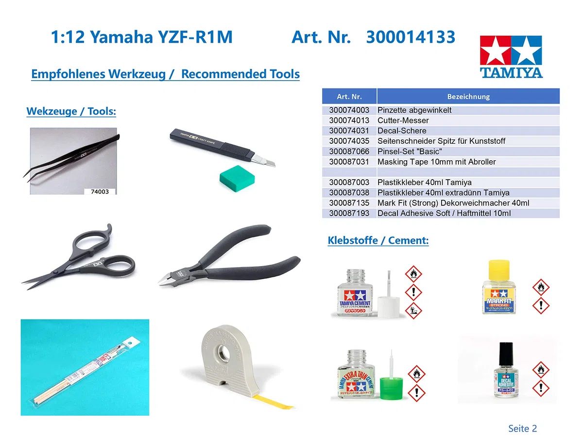 TAMIYA 14133 – 1:12 Yamaha YZF-R1M, kit di costruzione in plastica, hobby, artigianato, incollaggio, modello, modello, assemblaggio, non verniciato