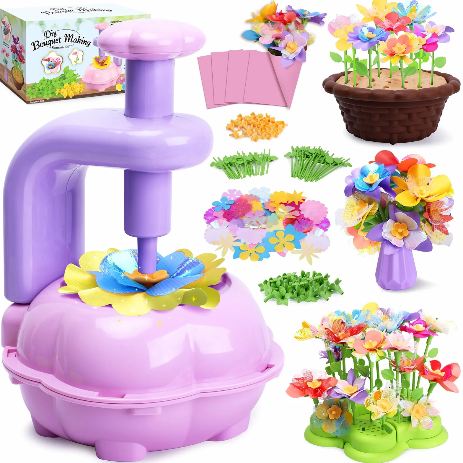 Sumsoltic Giochi Bimba 4 5 6 Anni Macchina per Goffratura Set di Artigianato per Bambini Kit per Fiori Pressati Giocattoli Creativi Regalo Bambina 4 5 6 7 8 9 10 Anni