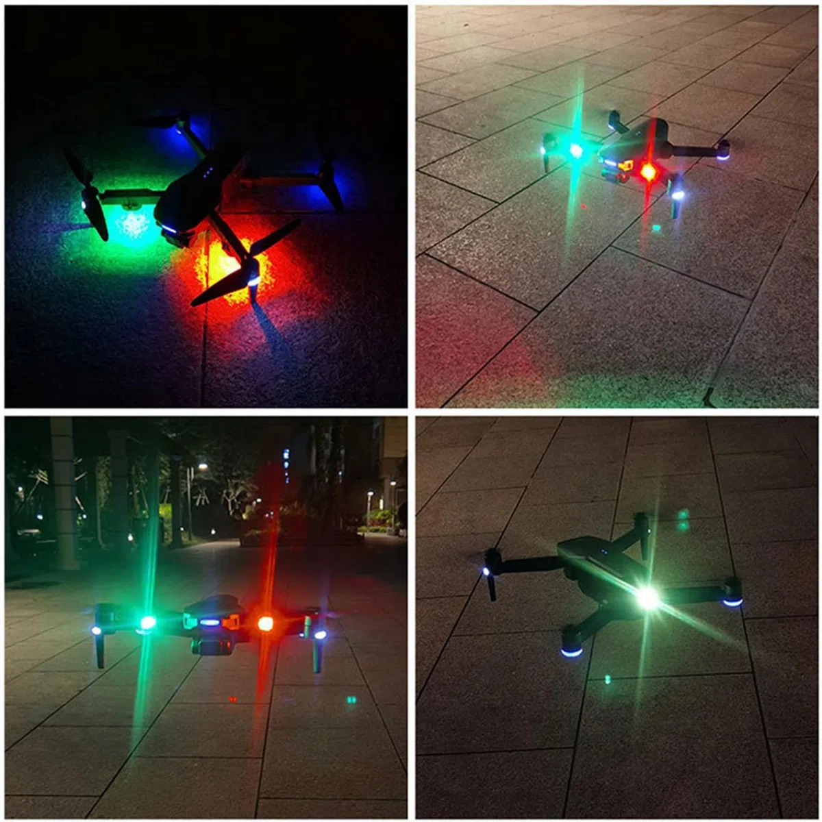 4 Pcs Luce stroboscopica del drone, Luci di segnalazione per il volo notturno con 7 colori, Strobe Drone Light per droni