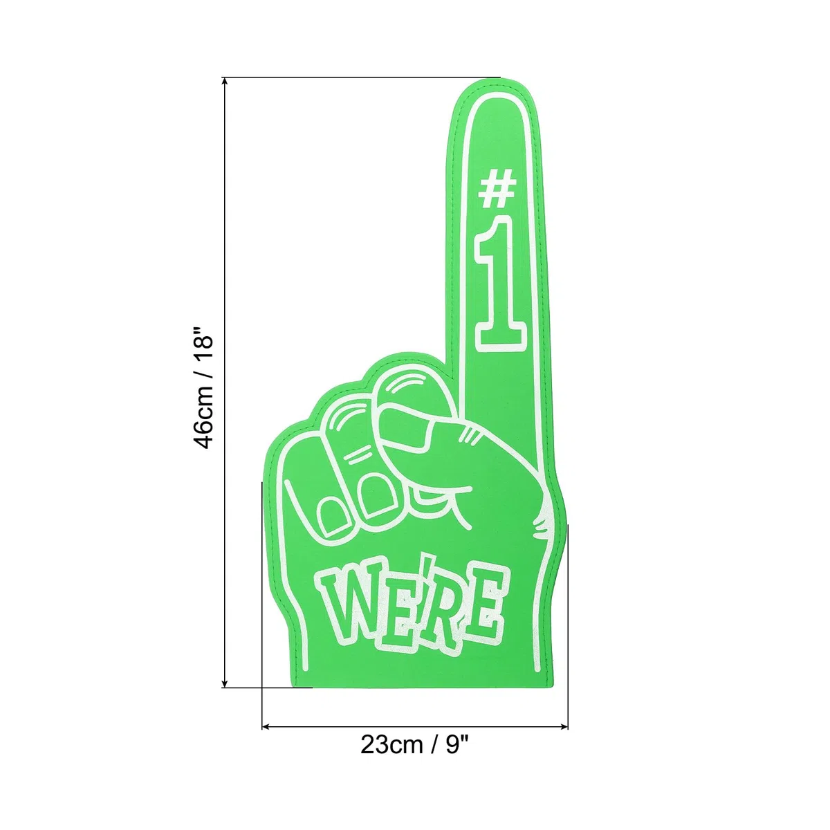 PATIKIL Dito di Schiuma Gigante da 18", 2pz Siamo i Numeri Uno Mano Schiuma Eva per Cheerleading, Colori Vivaci Celebrazioni, Pom Pom, Eventi Sportivi, Giochi di Spirito, Feste, Verde