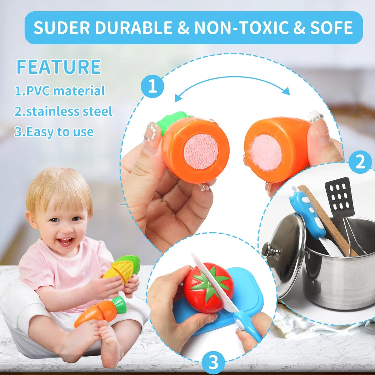 Giochi Cucina Bambini 32 Pezzi Giocattoli da Cucina per Bambini,Cucina Accessori Cucina Bambini,Giocattolo per Bambini Set di Pentole e Padelle in Acciaio Inossidabile,Utensili da Cucina