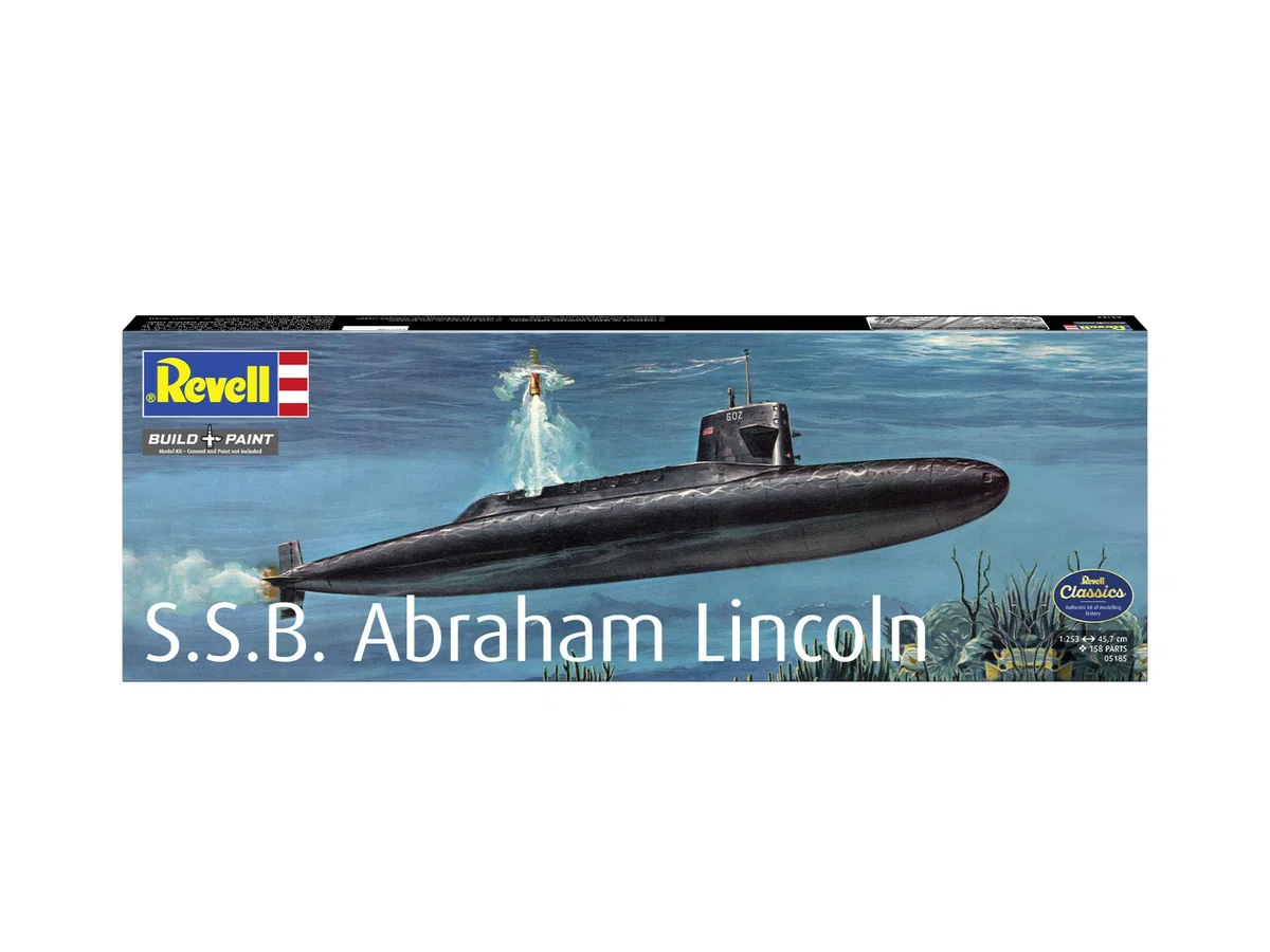 Revell 05185 S.S.B. Abraham Lincoln con interno scala 1:253 - Kit modello in plastica non costruita/non verniciata
