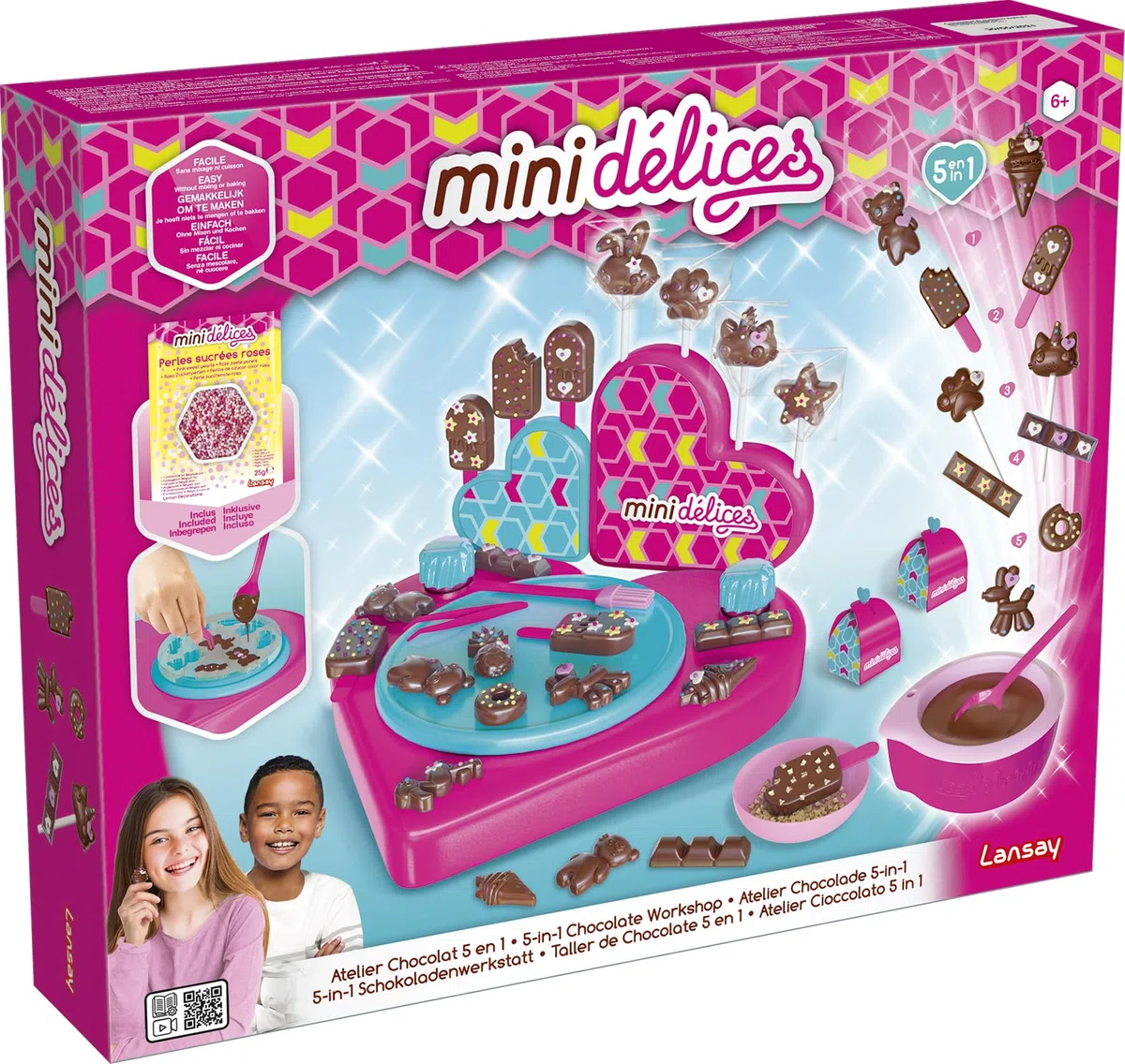 Mini Delices Il Mio Super Laboratorio del Cioccolato 5 in 1, Cucina Creativa, a Partire da 6 Anni, Lansay