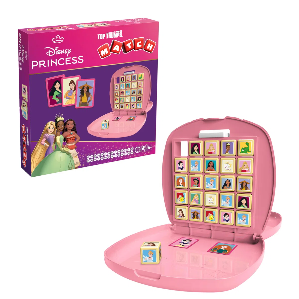 Top Trumps Disney Princesses Match - Giochi per Bambini Disney Principesse 4 Anni Di Più - Partita Logica Gioco 2 Giocatori - Giochi Strategia - Gioco Vassoio
