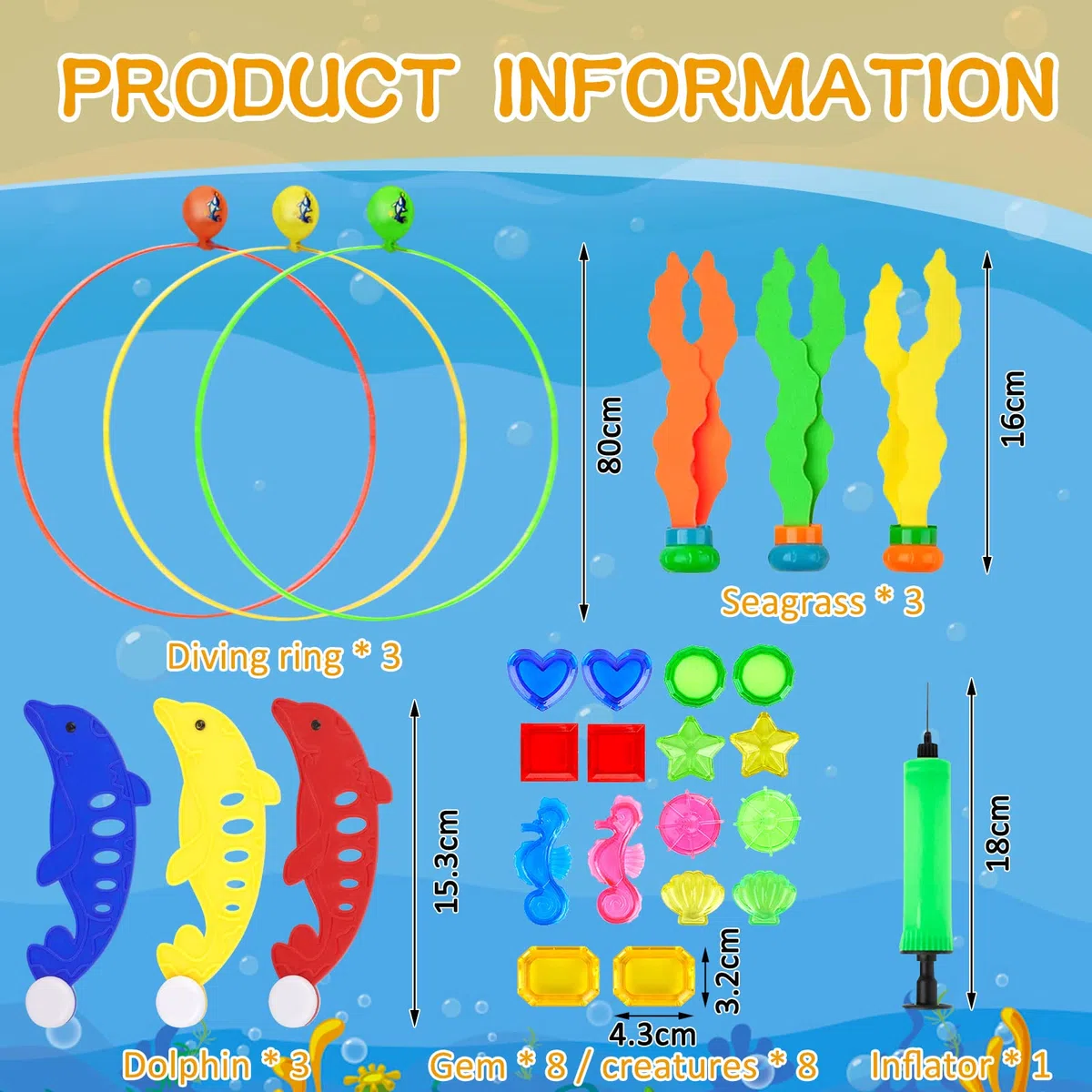 Giocattoli da Immersione 27 PCS Giochi Piscina Bambini Giocattoli da Piscina,Giochi Acqua Bambini,Giocattoli da Nuoto Estivi Anelli da Immersione,Regalo per BambiniGiochi Estivi Gioco Acqua