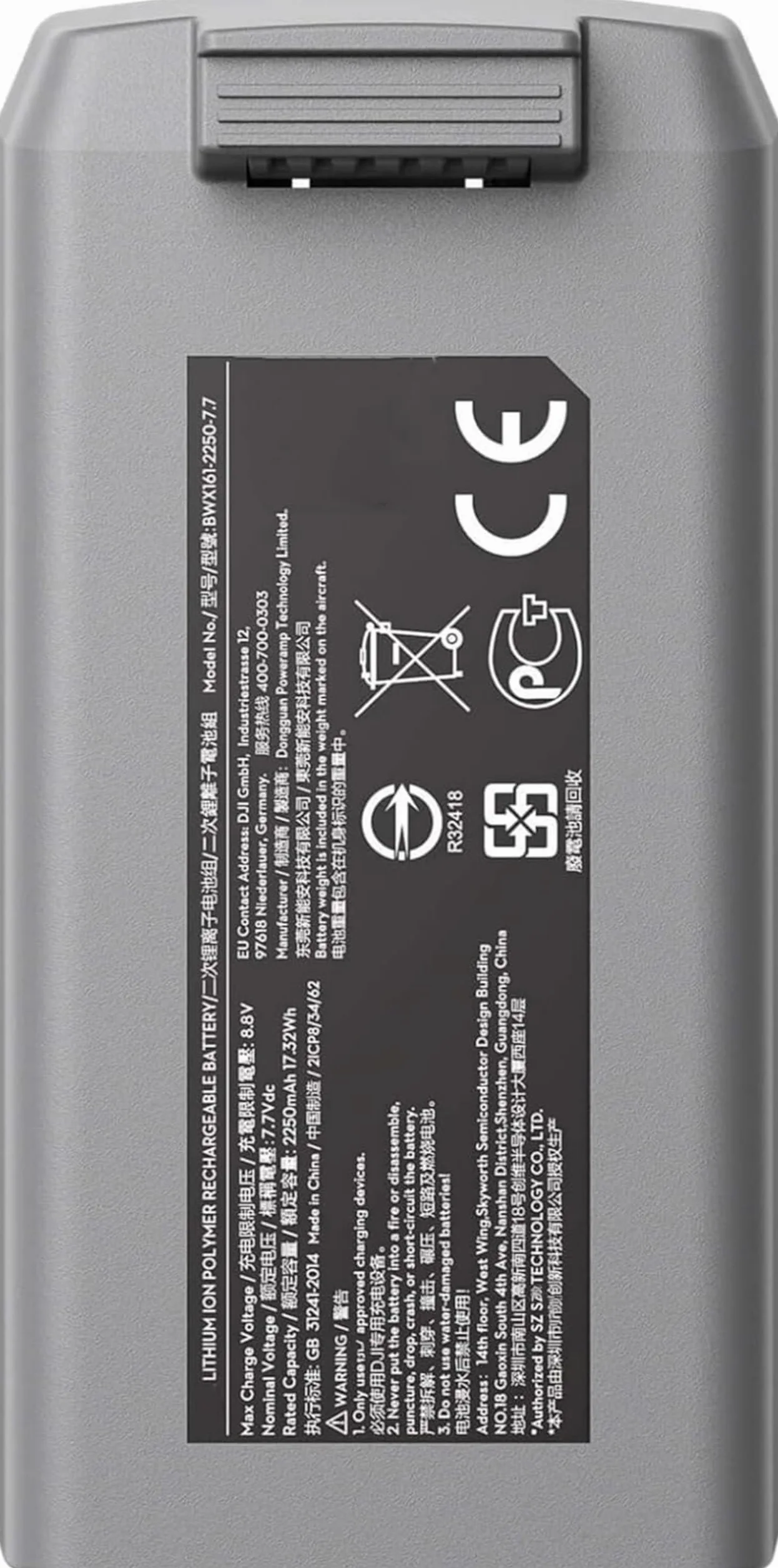 BWX161 Batteria di ricambio per volo intelligente DJI Mini 2/ SE/ 4K/ 2 SE Intelligent Flight Series(7.7V 17.32Wh)