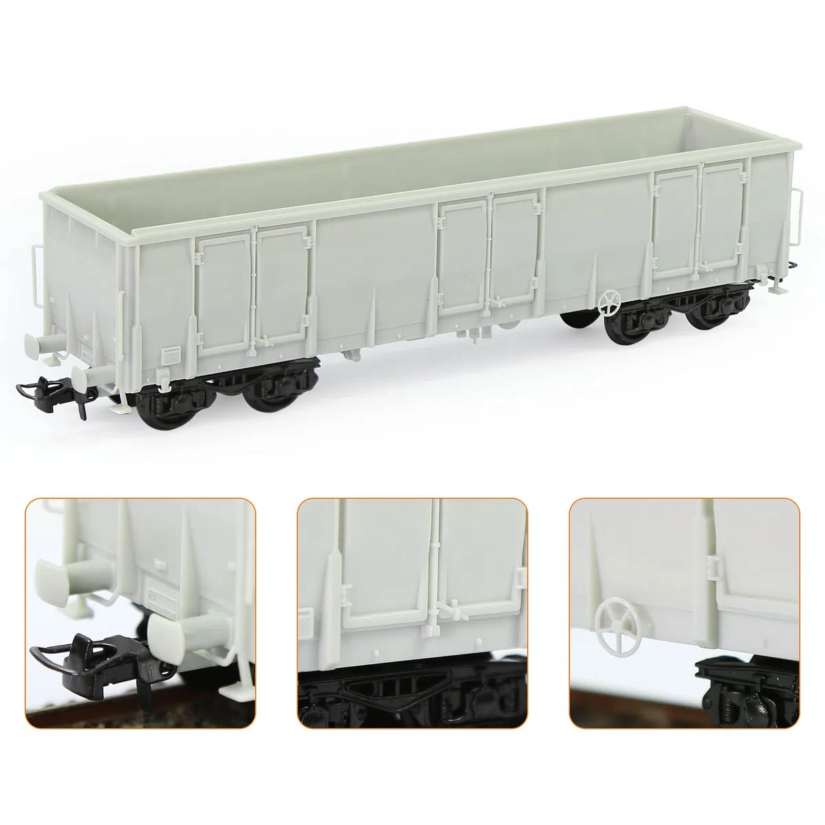 Evemodel 2 pz Ho Scala 1:87 Vuoto Smontato Gondola Modello di Auto Ferrovia Fai da Te Wagon C8742JJ