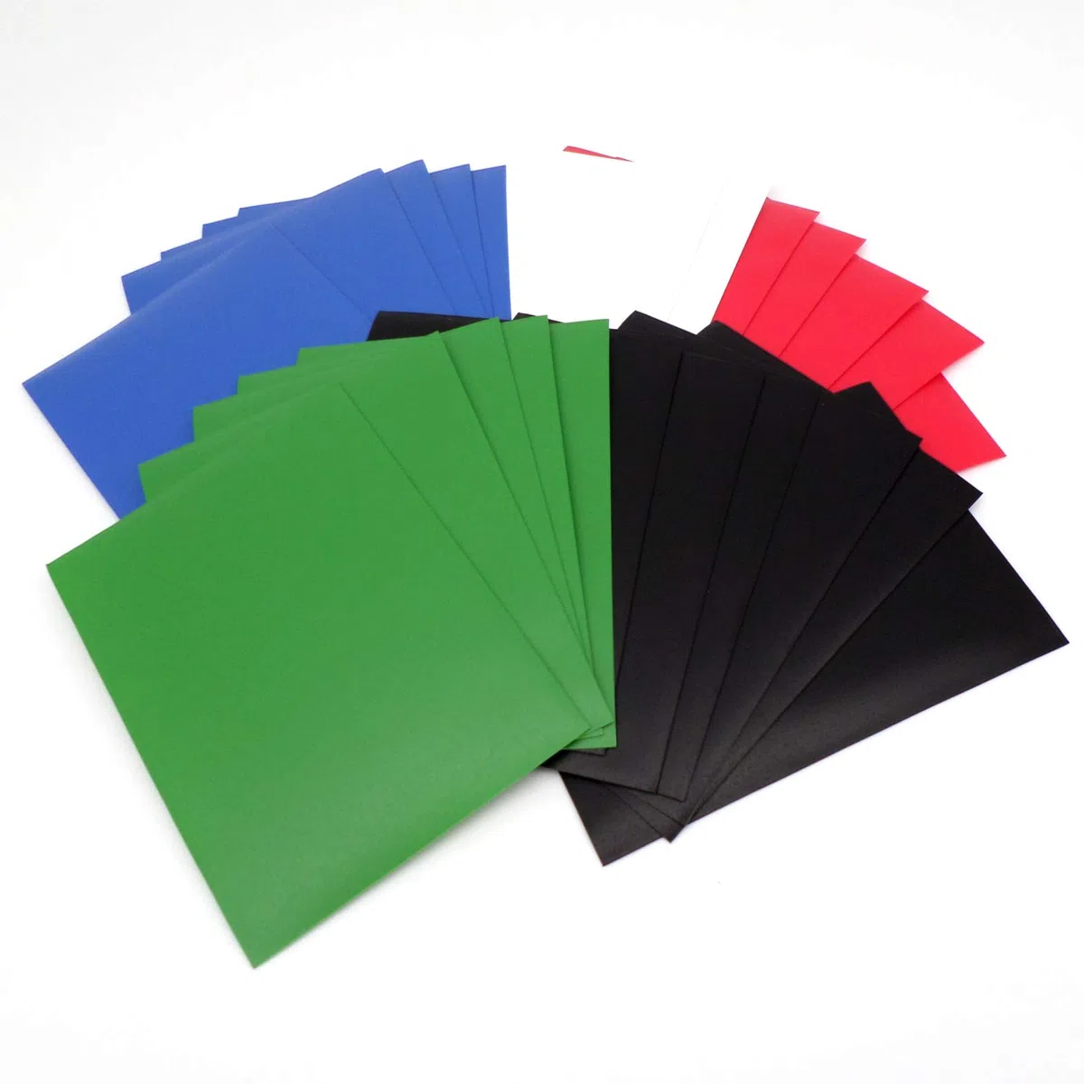 docsmagic.de 5 x 100 Mat Card Sleeves Standard Size 66 x 91 - Black Blue Green Red White - Bustine - PKM - MTG